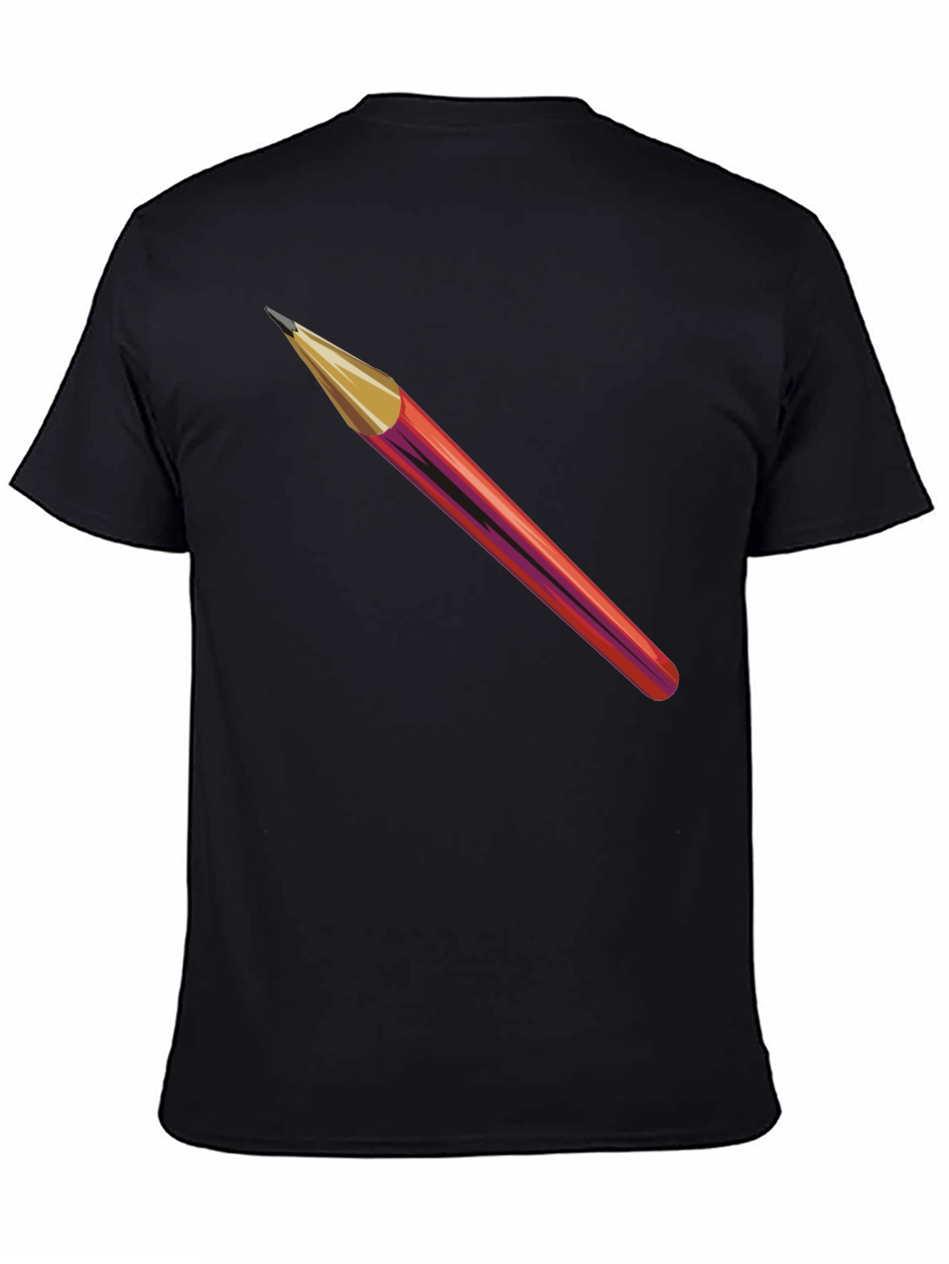 Pencil Graphic Black T-Shirt - Artistic Style