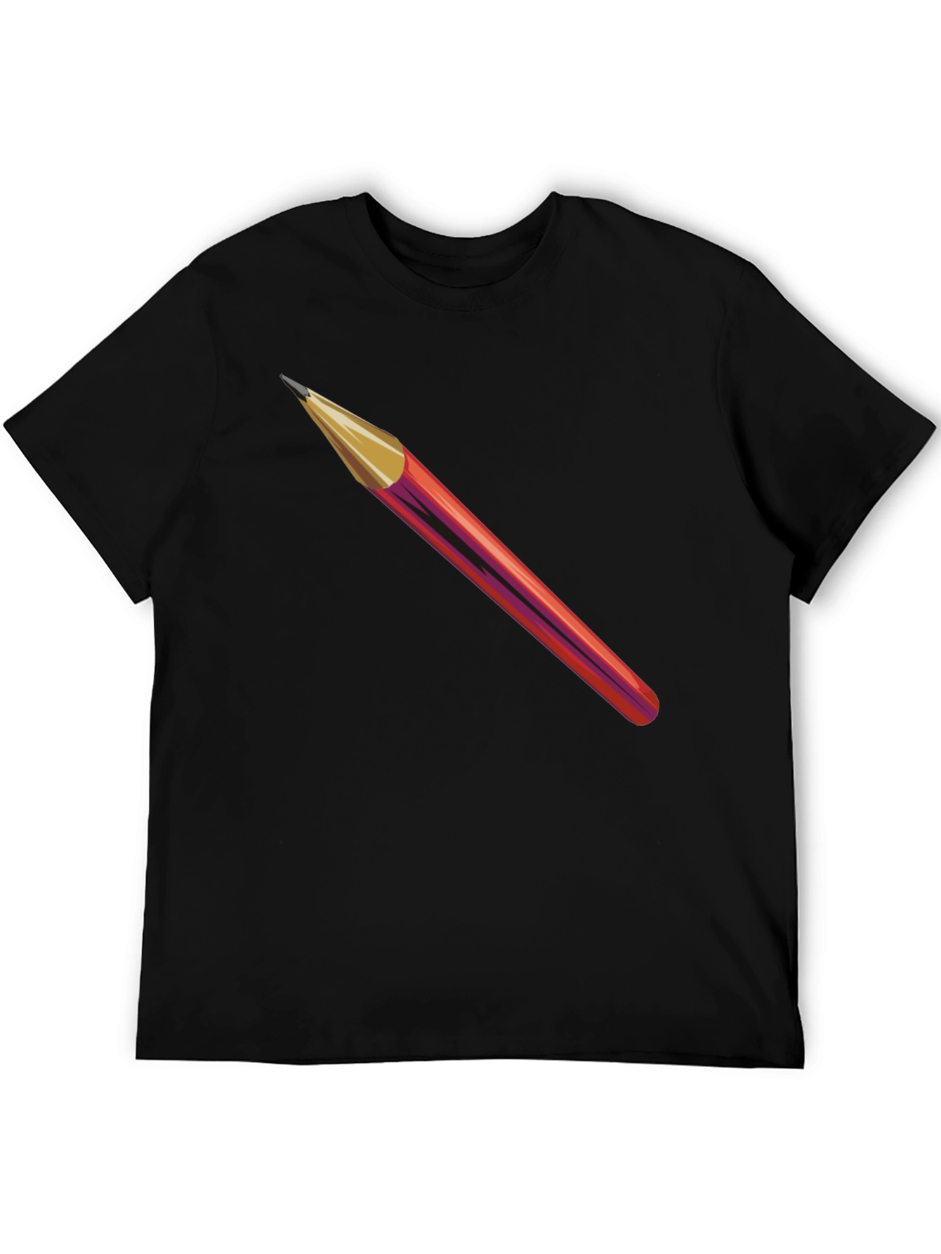 Pencil Graphic Black T-Shirt - Artistic Style