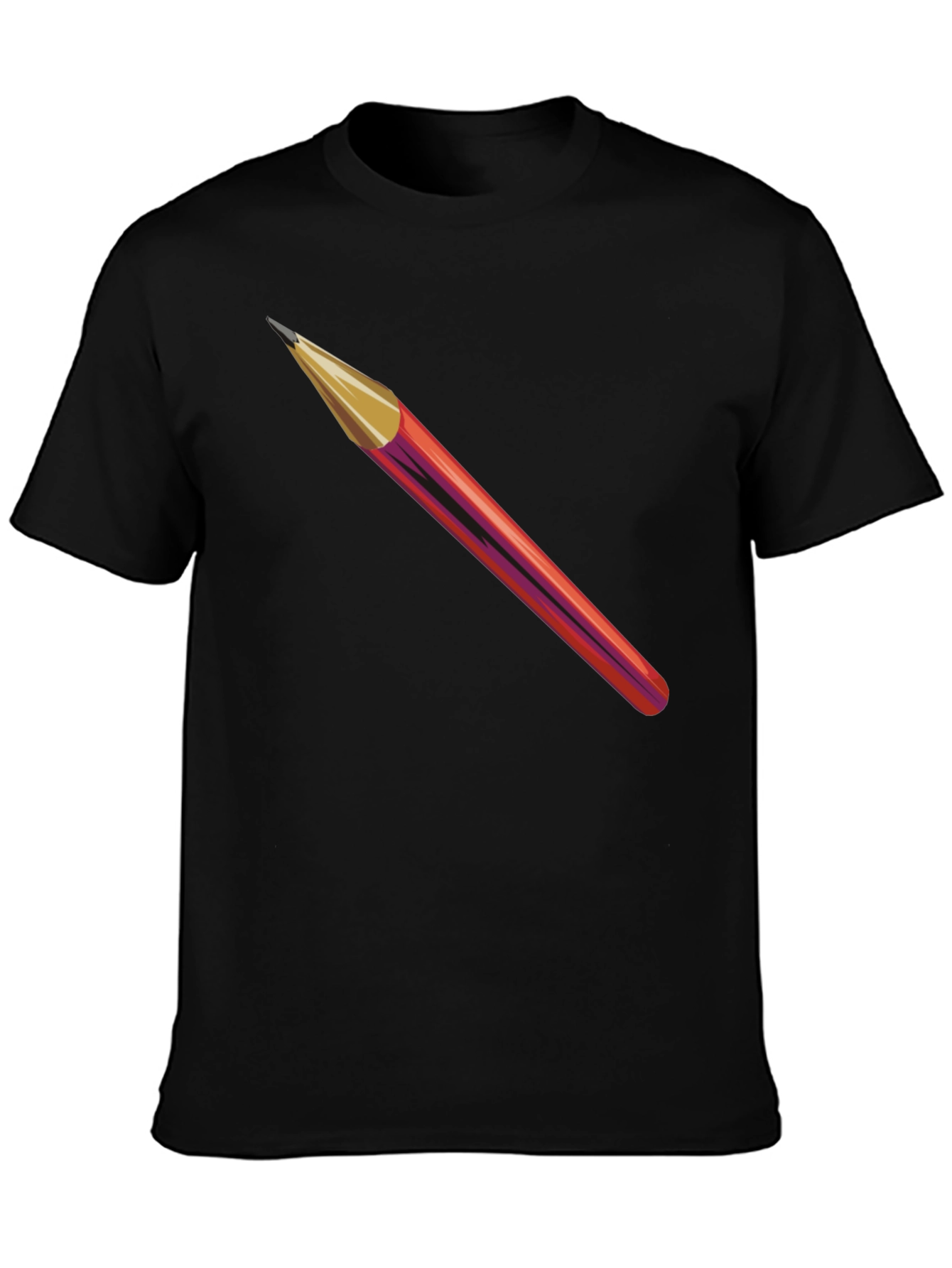 Pencil Graphic Black T-Shirt - Artistic Style