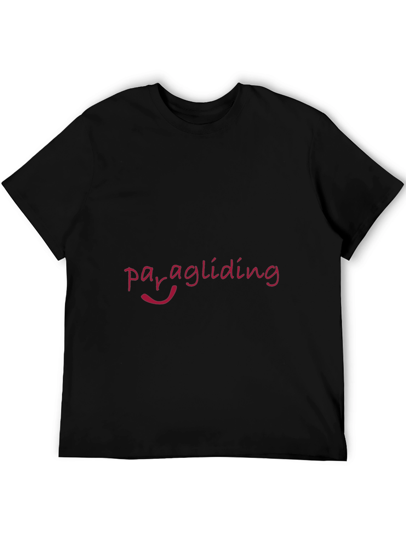 Paragliding Graphic Tee - Black Cotton T-Shirt