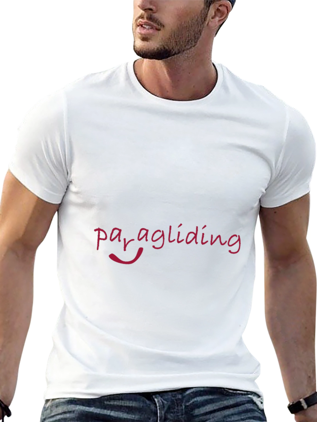 Paragliding Graphic Tee - Black Cotton T-Shirt