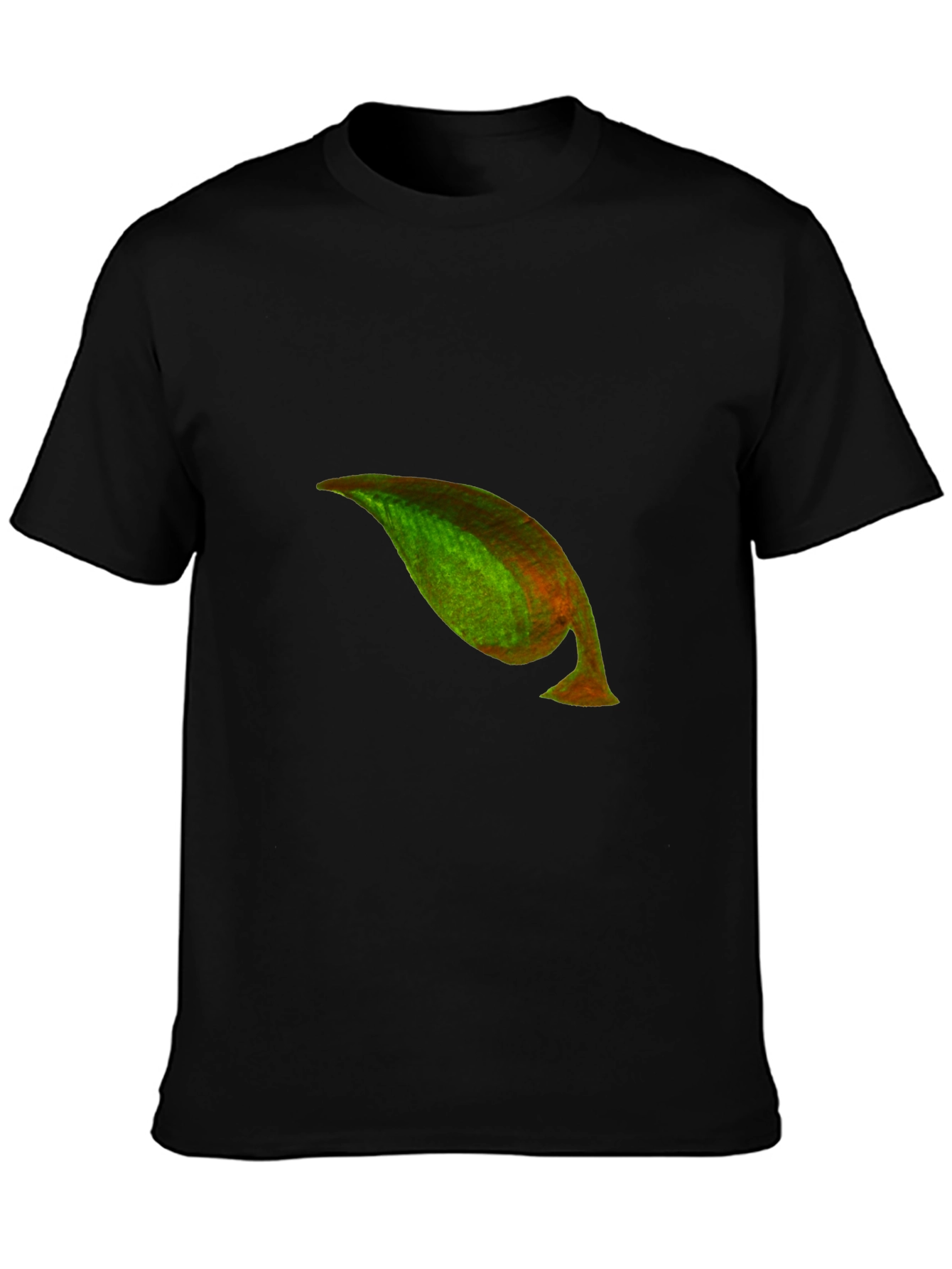 Mens Black T-Shirt with Unique Abstract Leaf Design