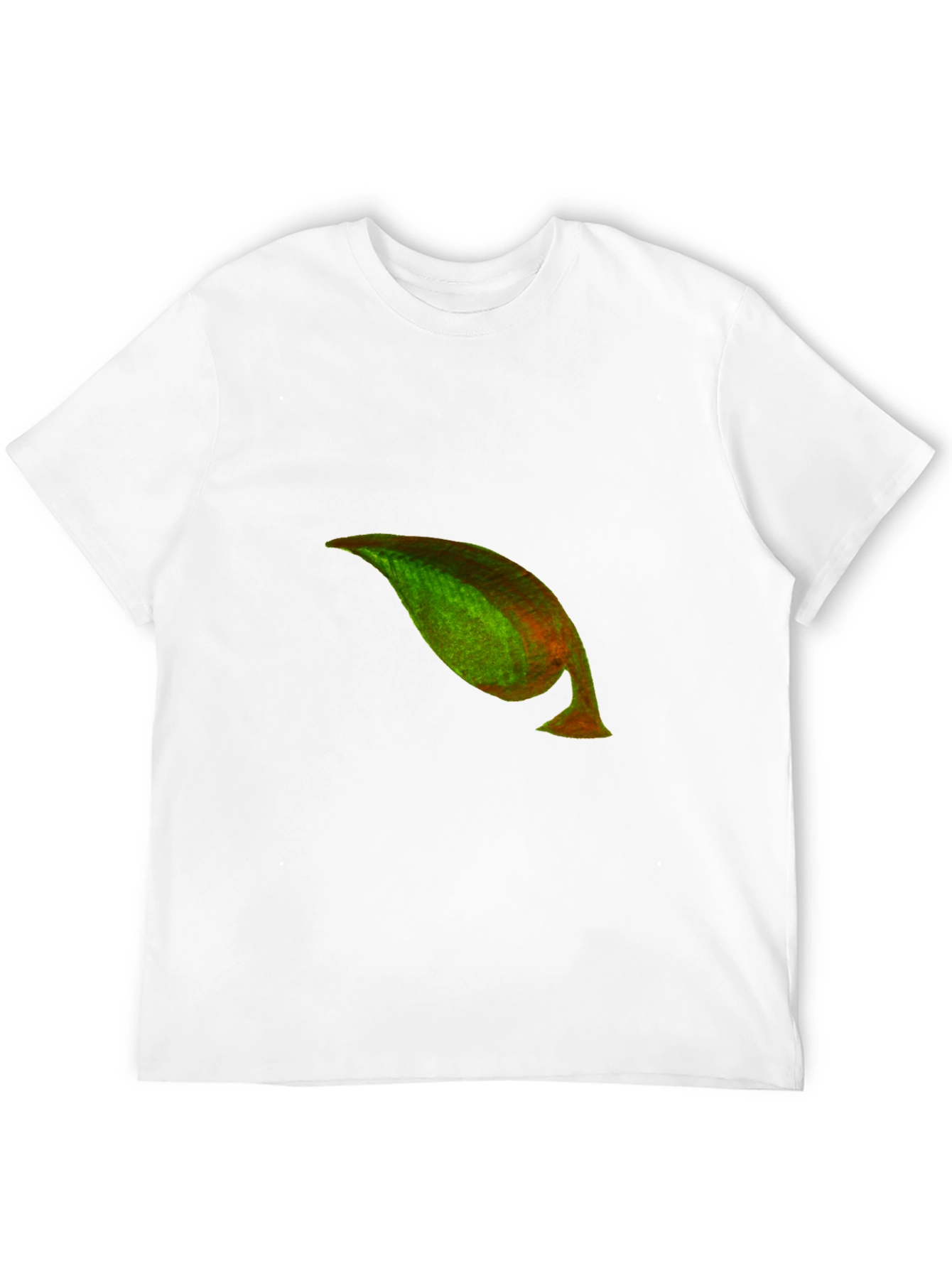 Mens Black T-Shirt with Unique Abstract Leaf Design