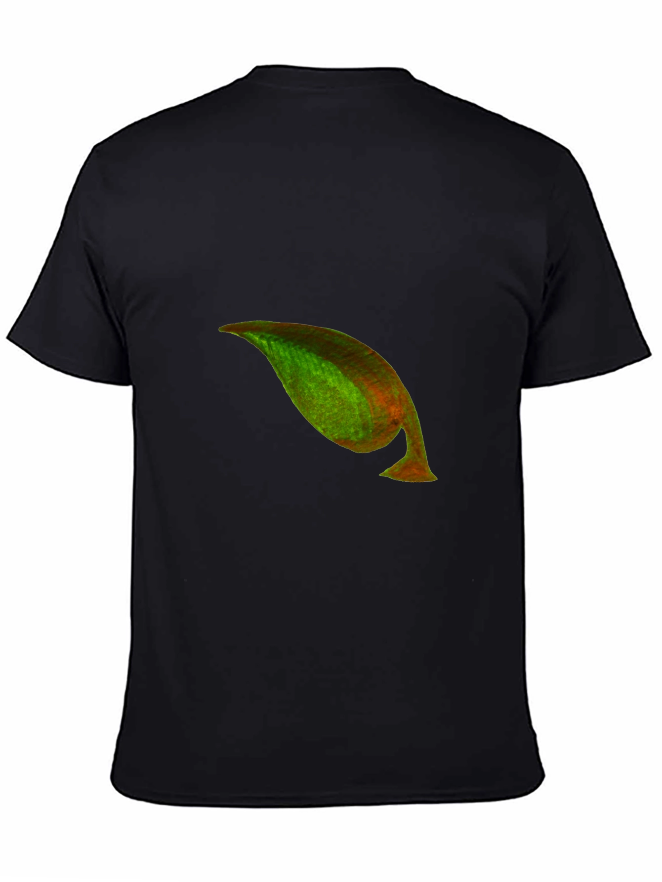 Mens Black T-Shirt with Unique Abstract Leaf Design