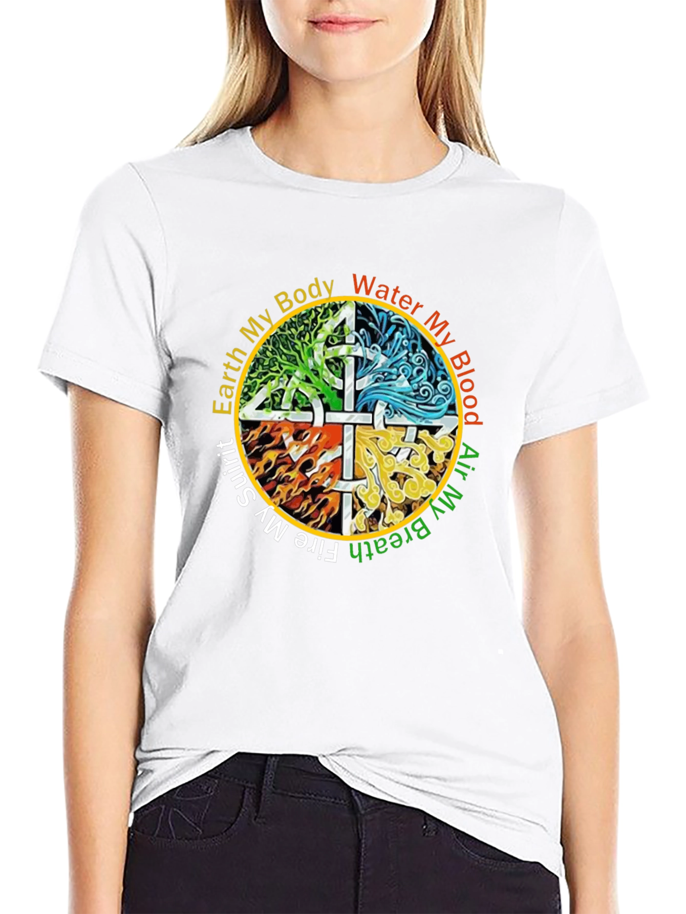 Elemental Earth Water Air Fire Graphic T-Shirt