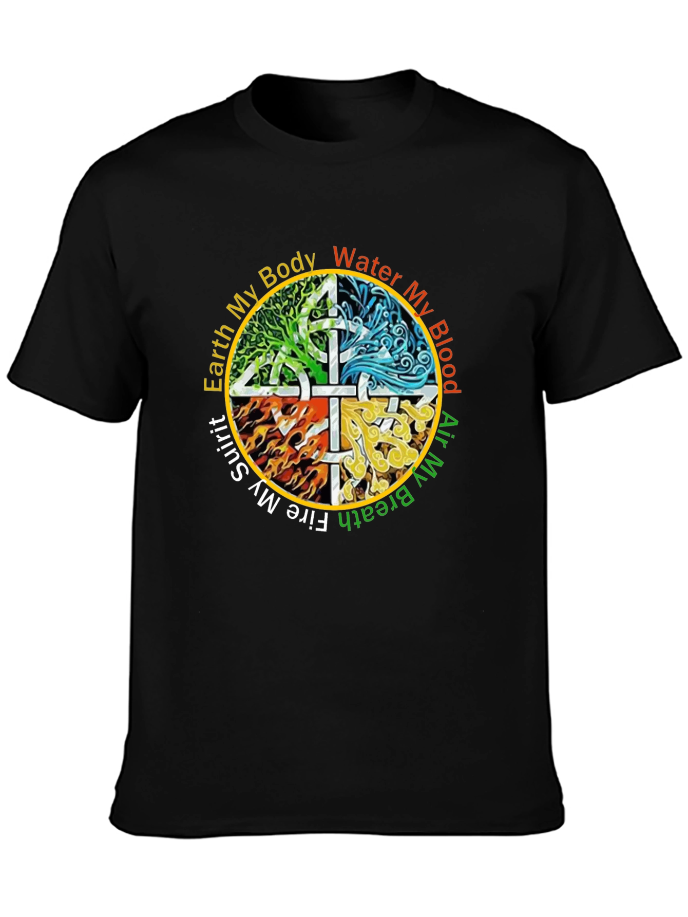 Elemental Earth Water Air Fire Graphic T-Shirt