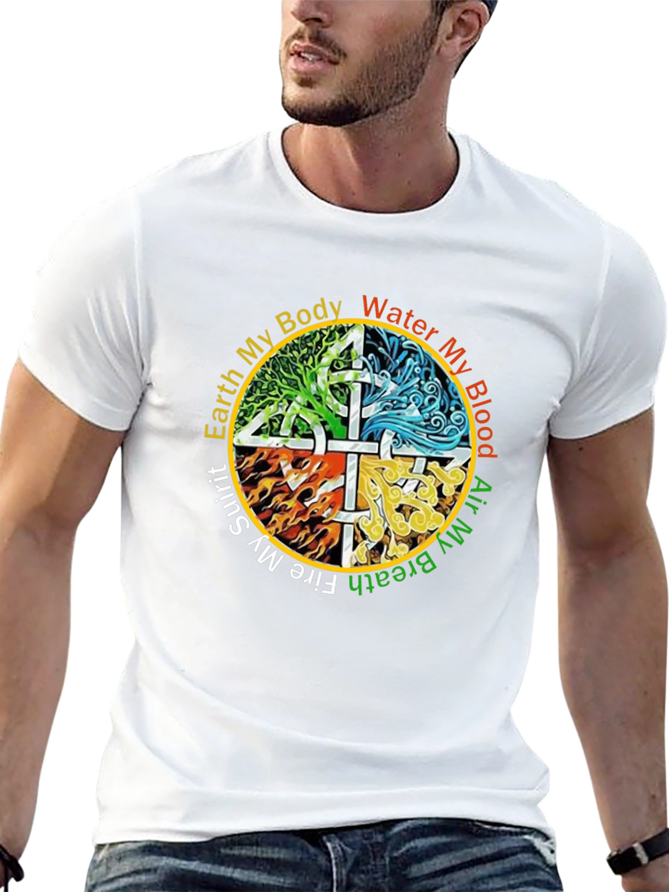 Elemental Earth Water Air Fire Graphic T-Shirt