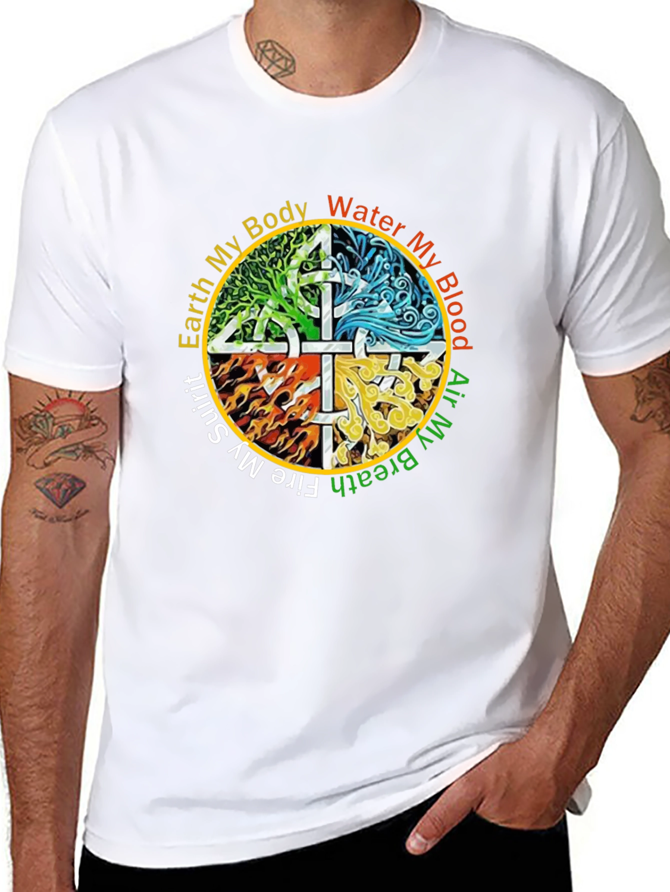 Elemental Earth Water Air Fire Graphic T-Shirt