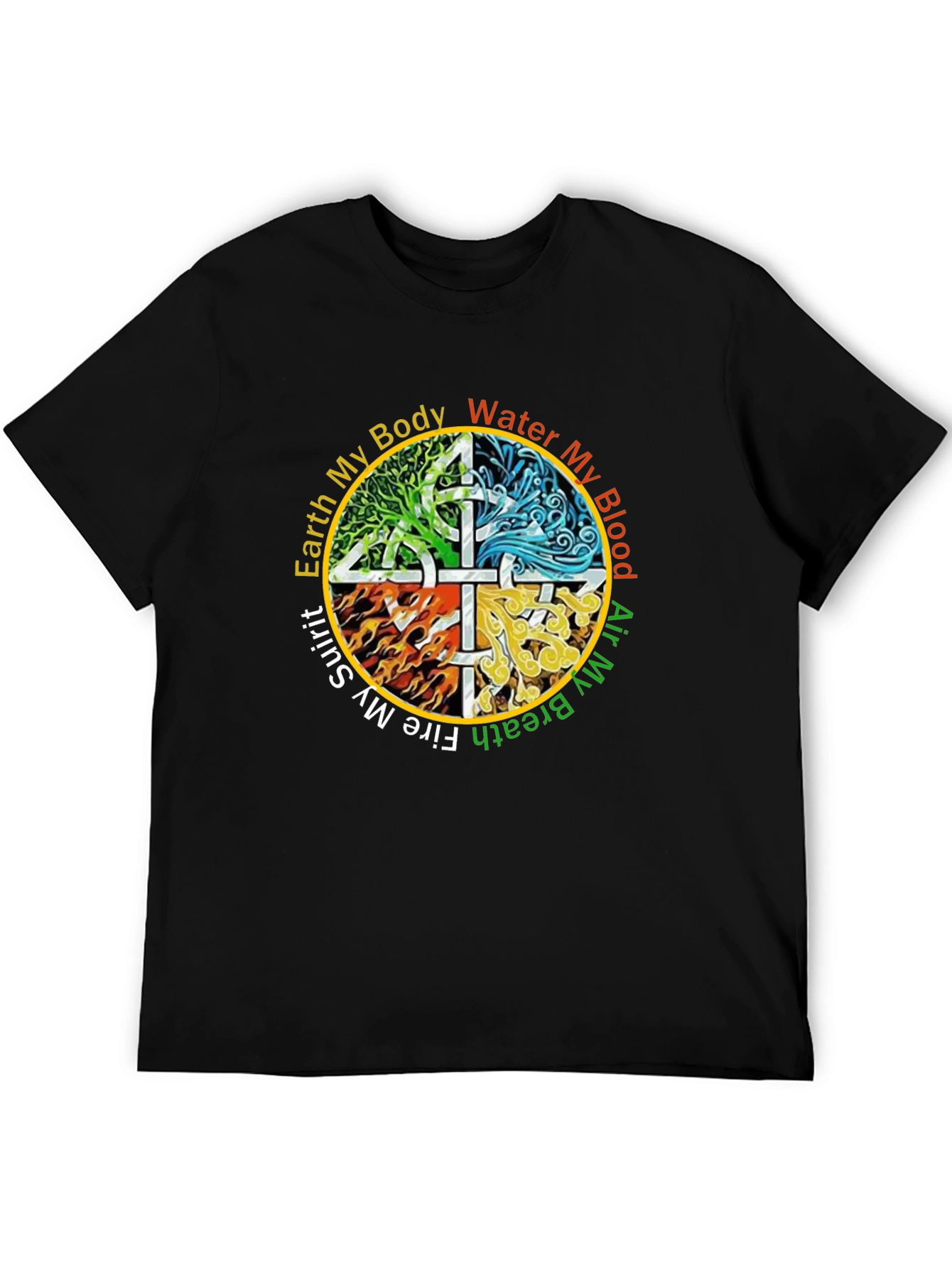 Elemental Earth Water Air Fire Graphic T-Shirt