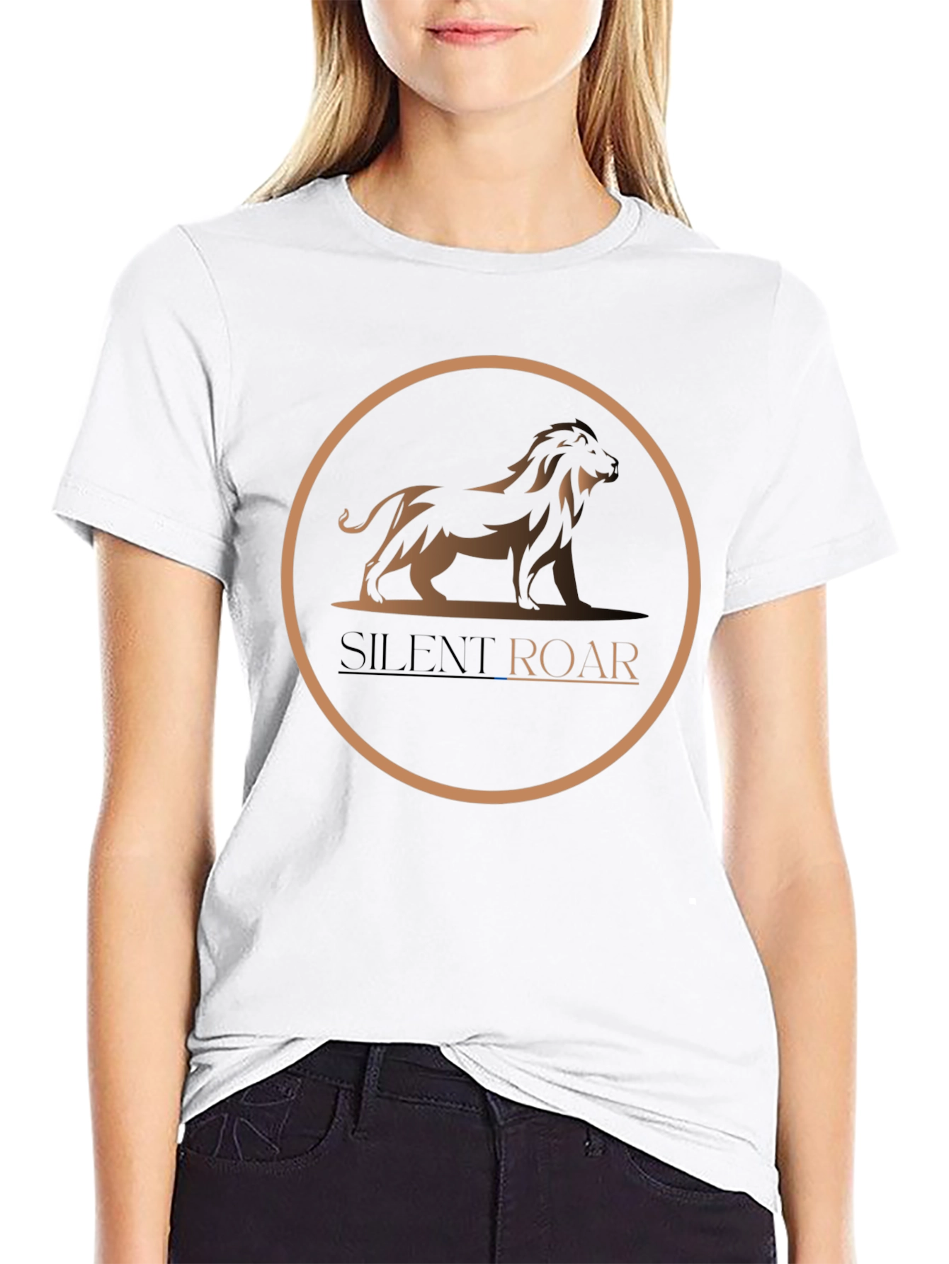 Silent Roar Graphic Tee - Modern Lion Design