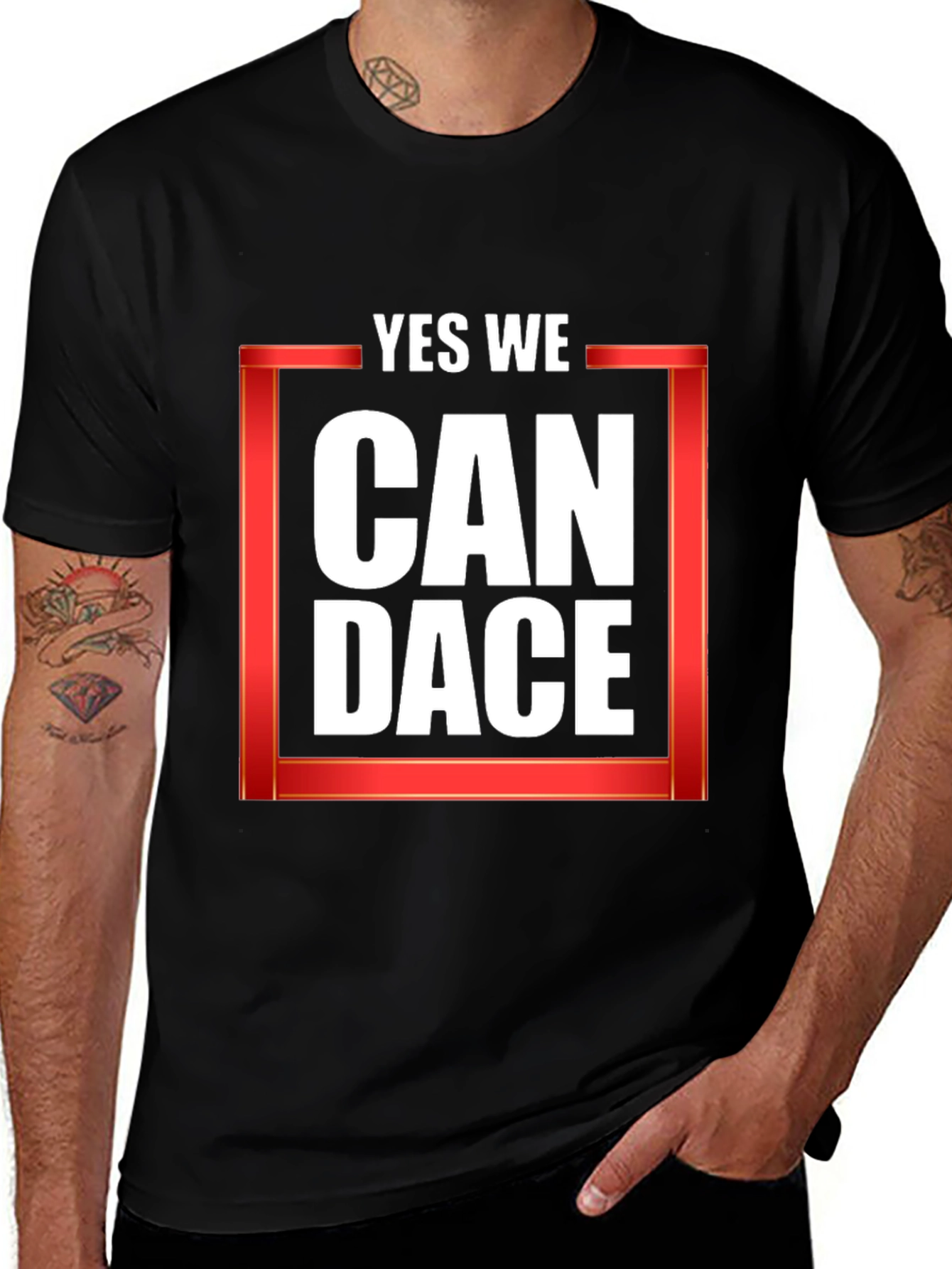 Yes We Can Dace Black T-Shirt