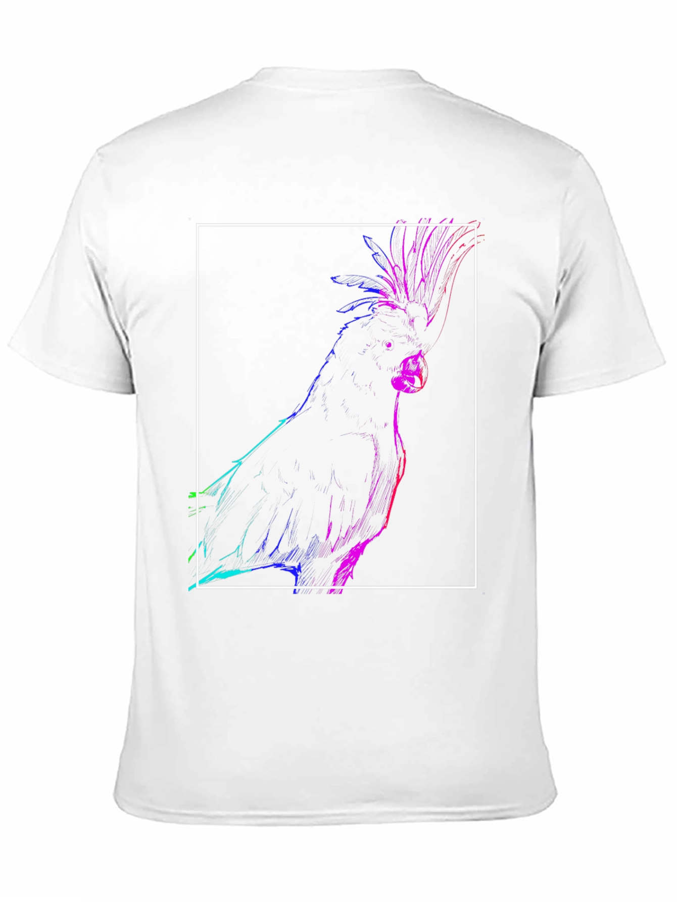 Neon Cockatoo Graphic Tee - Stylish Black T-Shirt