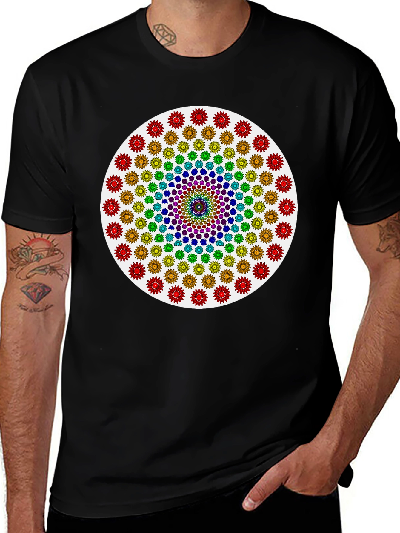 Rainbow Mandala Graphic Tee
