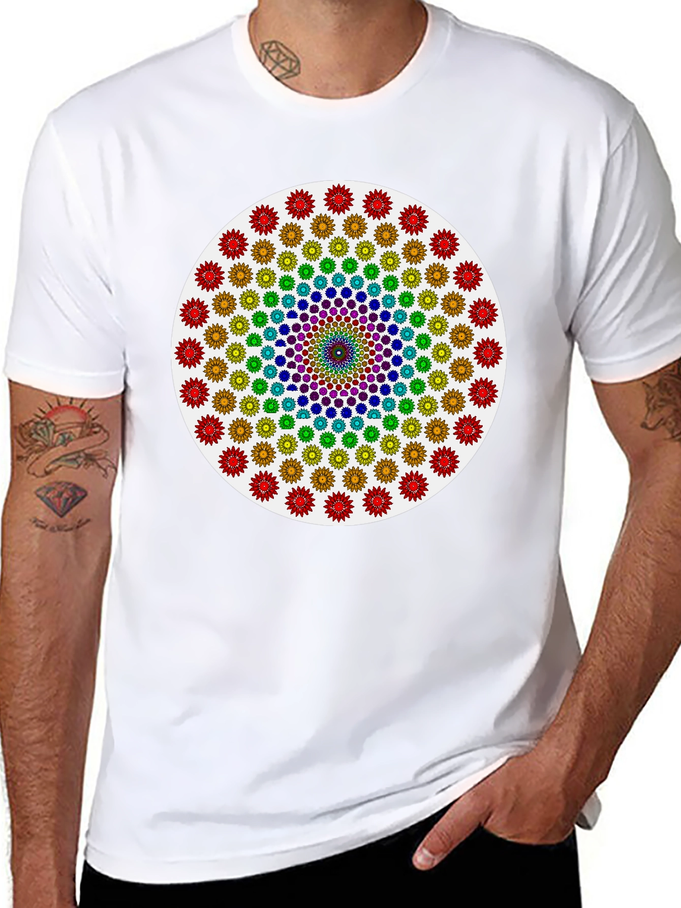 Rainbow Mandala Graphic Tee