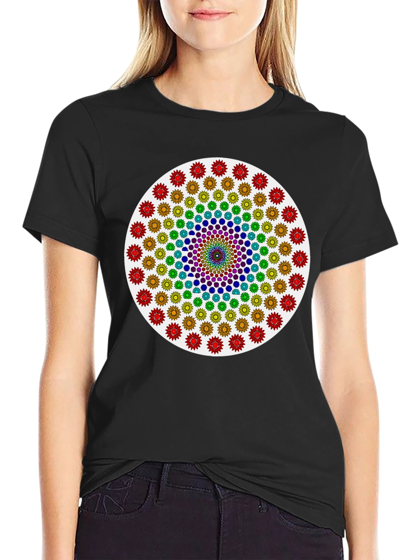 Rainbow Mandala Graphic Tee