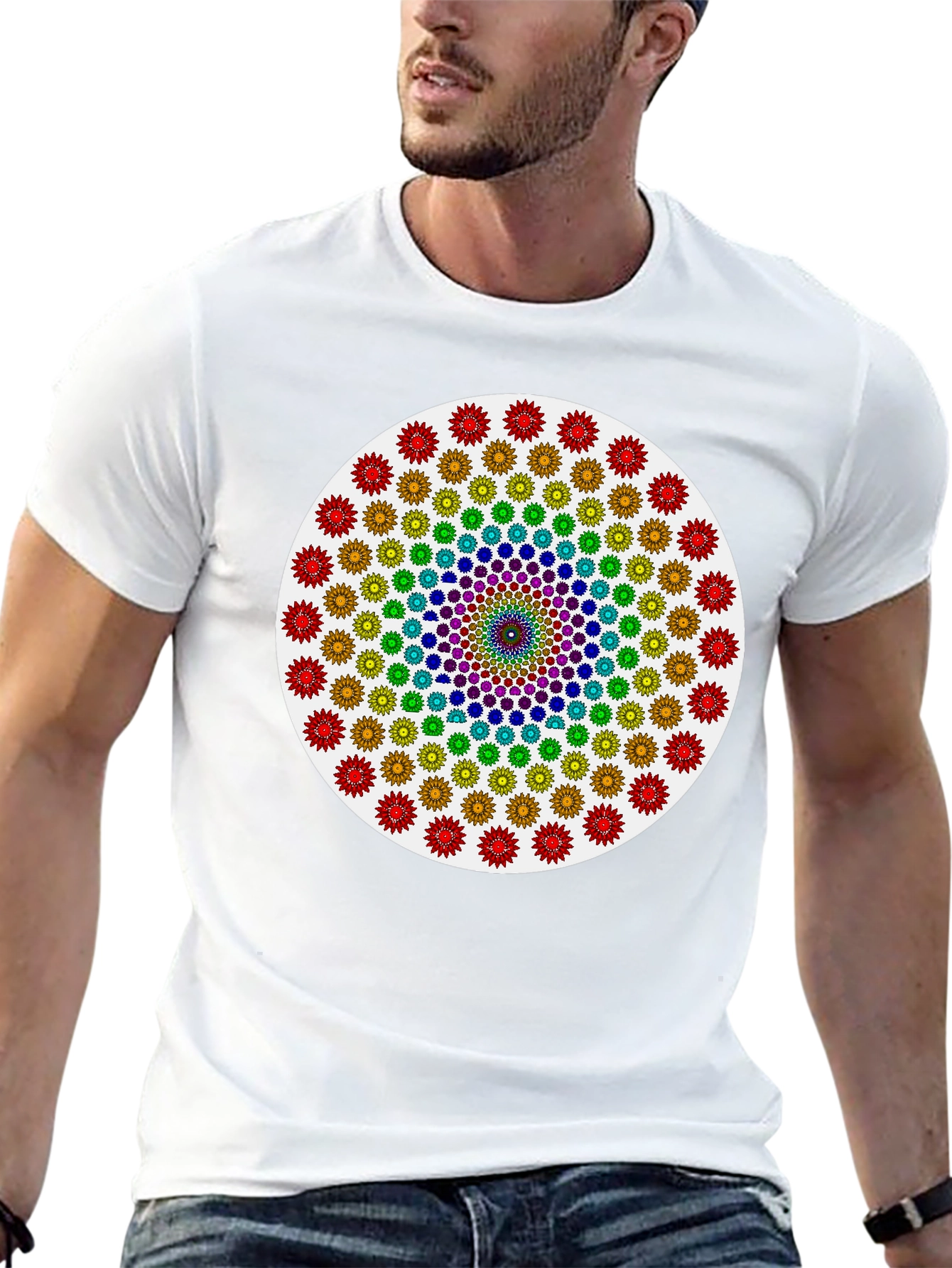 Rainbow Mandala Graphic Tee