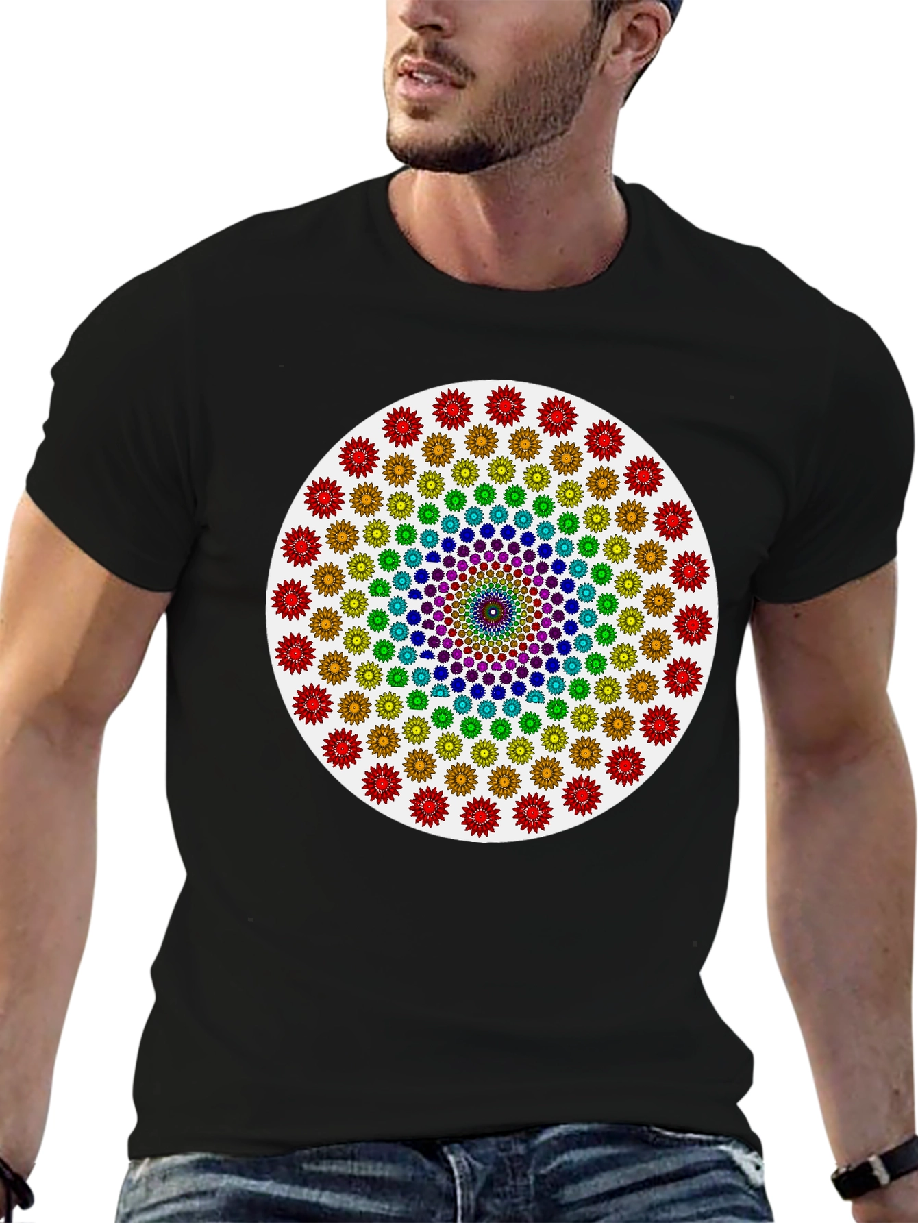 Rainbow Mandala Graphic Tee