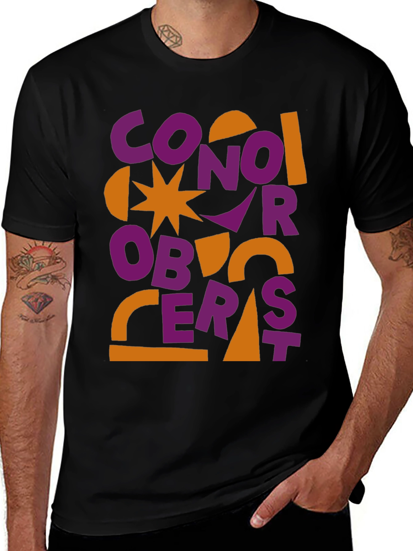 Conor Oberst Graphic Tee - Abstract Style