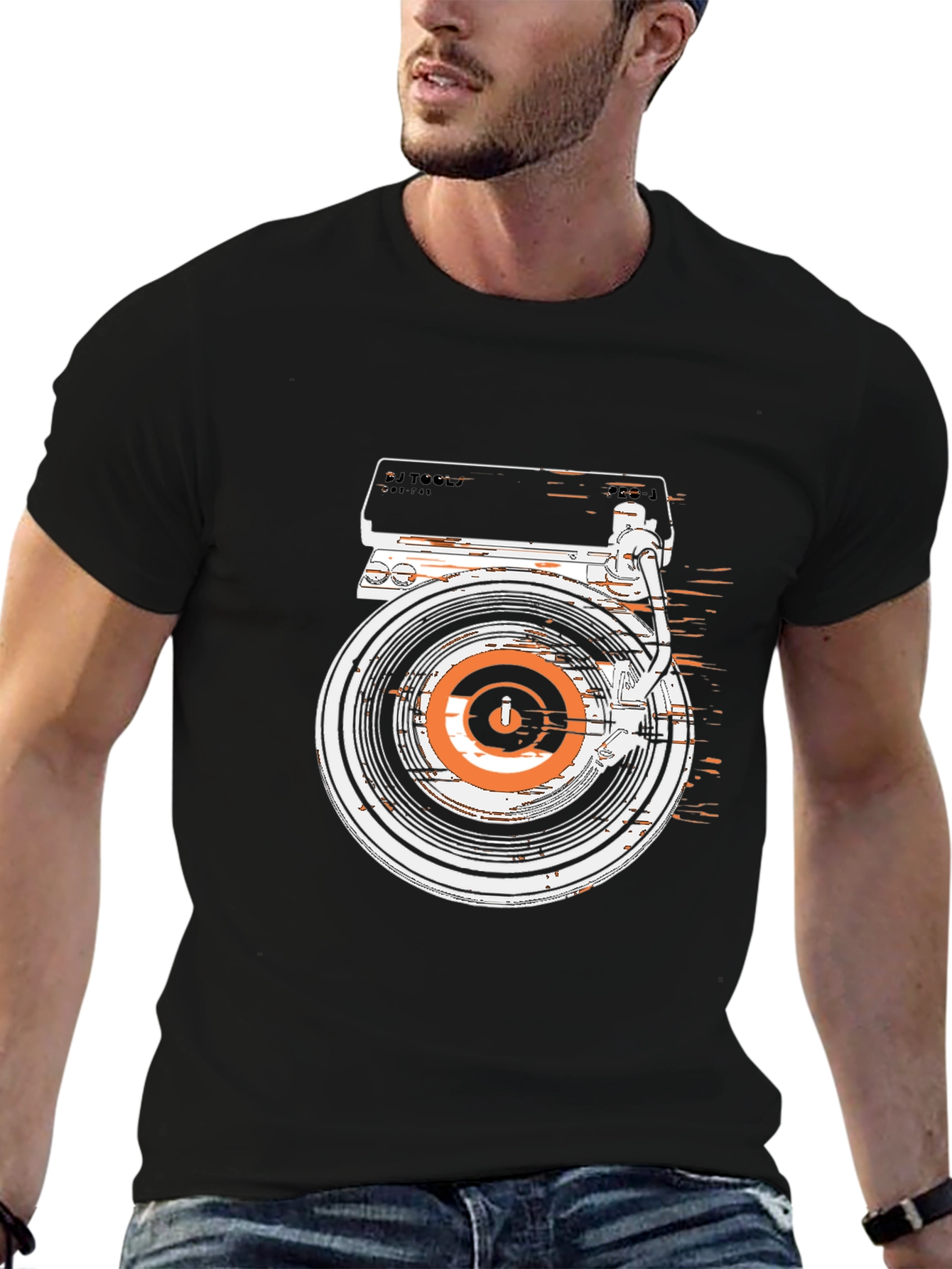 DJ Turntable Graphic Tee - Retro Style