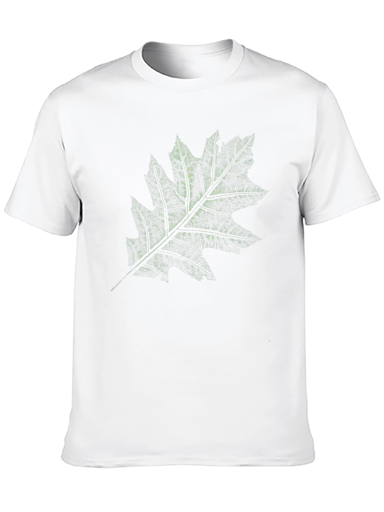 Mens Black T-Shirt with Detailed Leaf Graphic