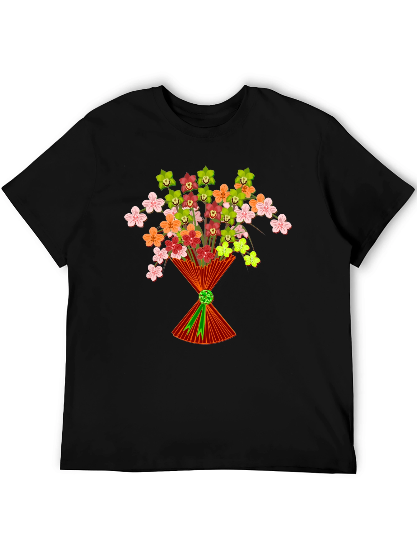 Floral Bouquet Graphic T-Shirt - Stylish Mens Tee