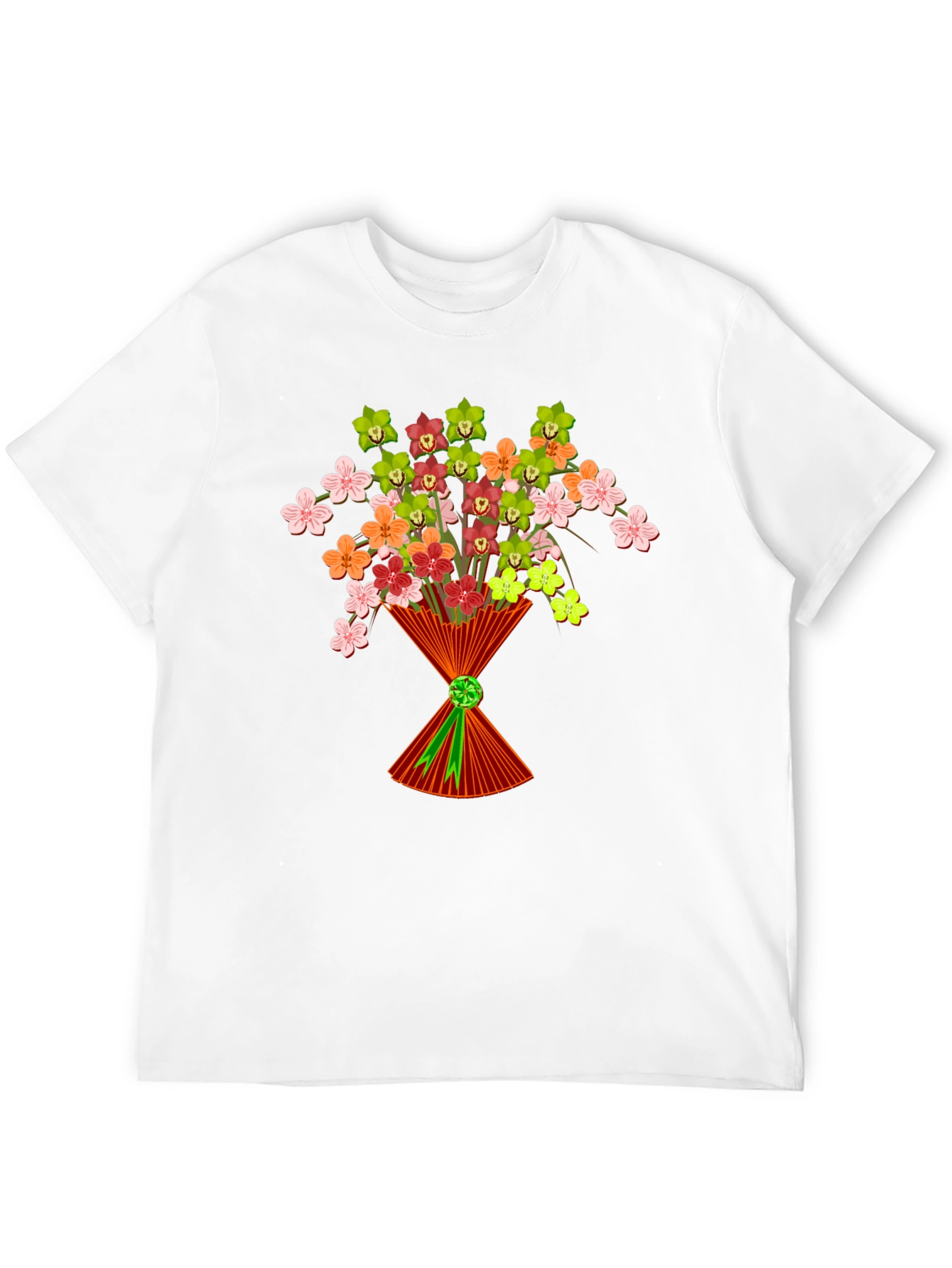 Floral Bouquet Graphic T-Shirt - Stylish Mens Tee
