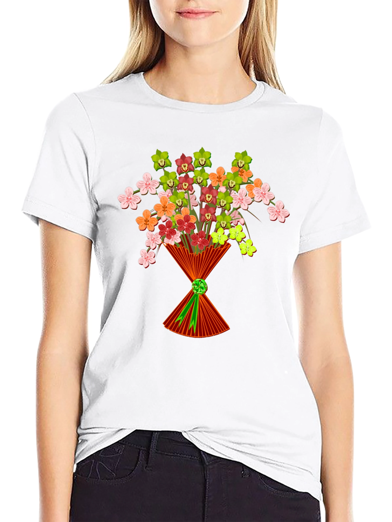 Floral Bouquet Graphic T-Shirt - Stylish Mens Tee