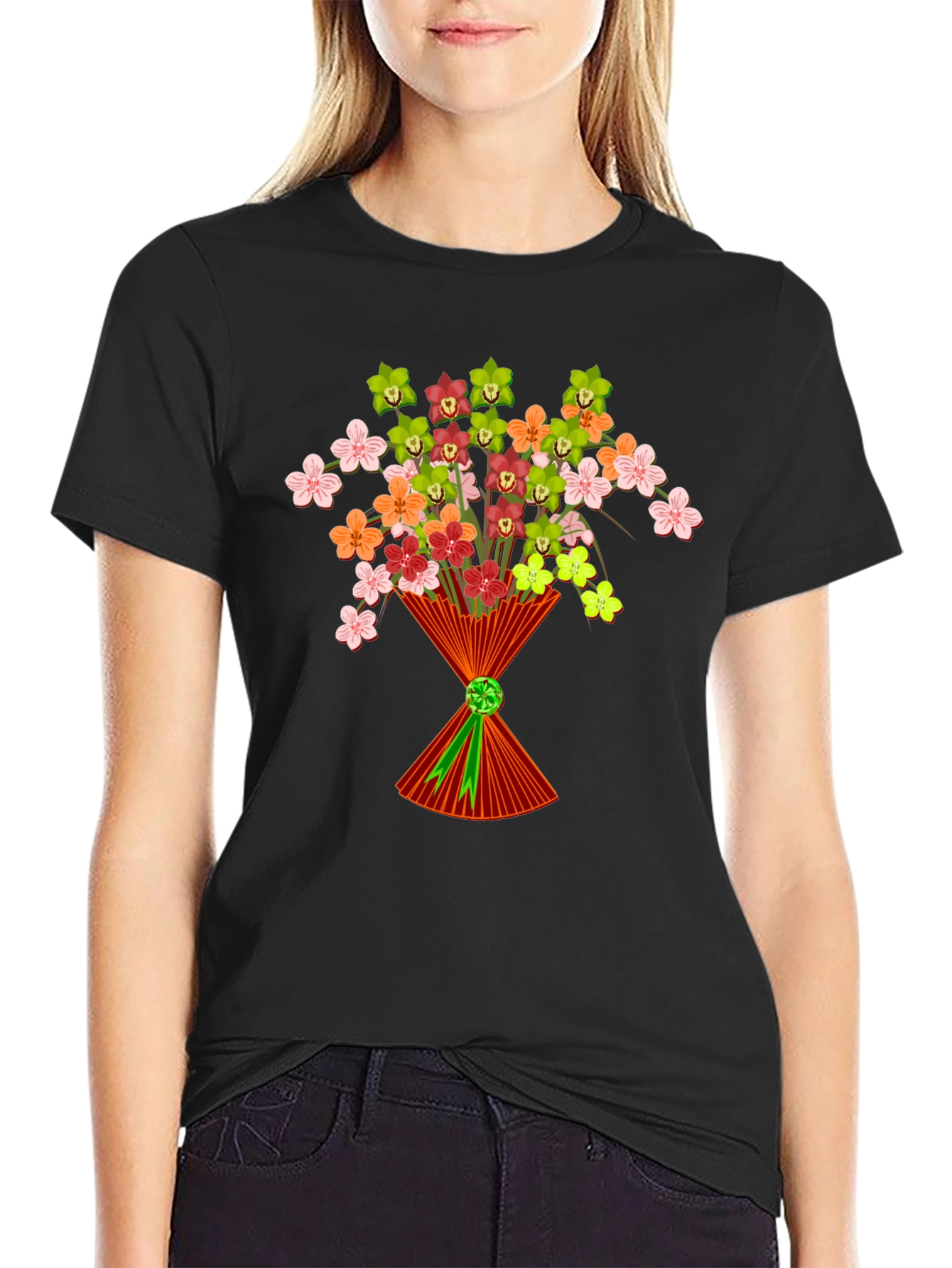 Floral Bouquet Graphic T-Shirt - Stylish Mens Tee
