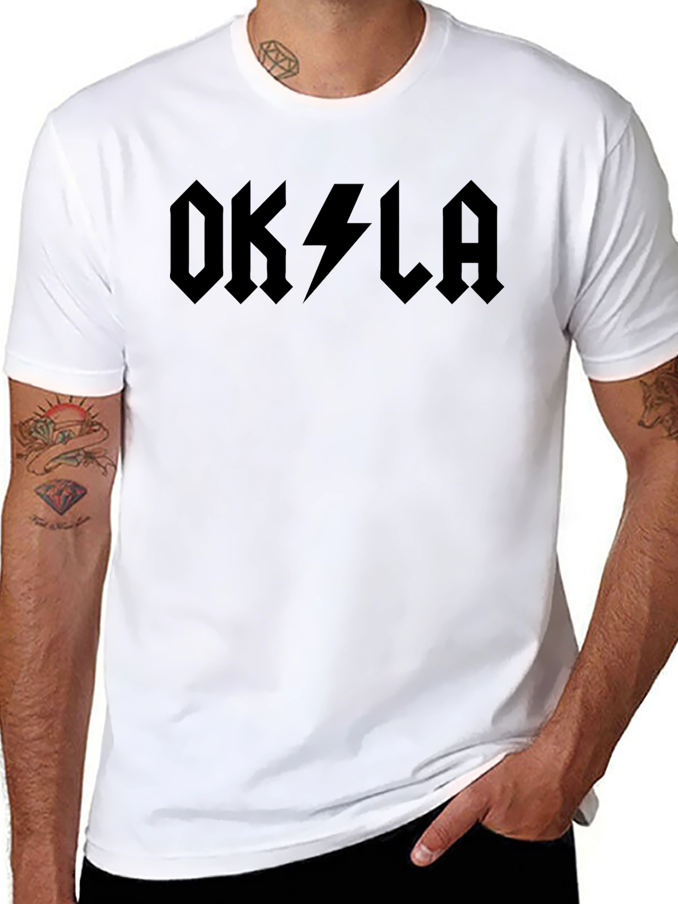 OKLA Lightning Bolt Graphic Tee - Black