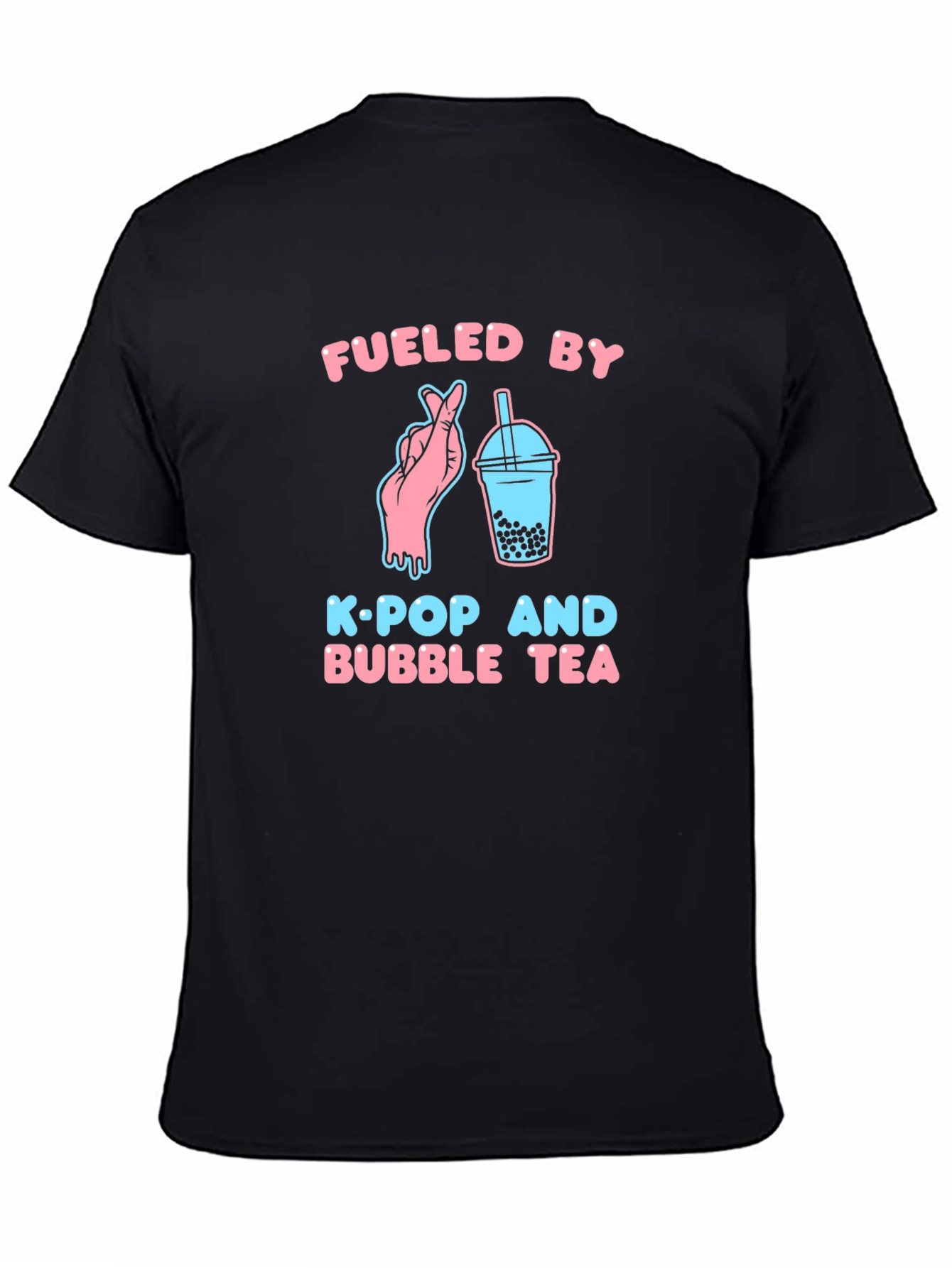 Fueled By K-Pop & Bubble Tea Black T-Shirt