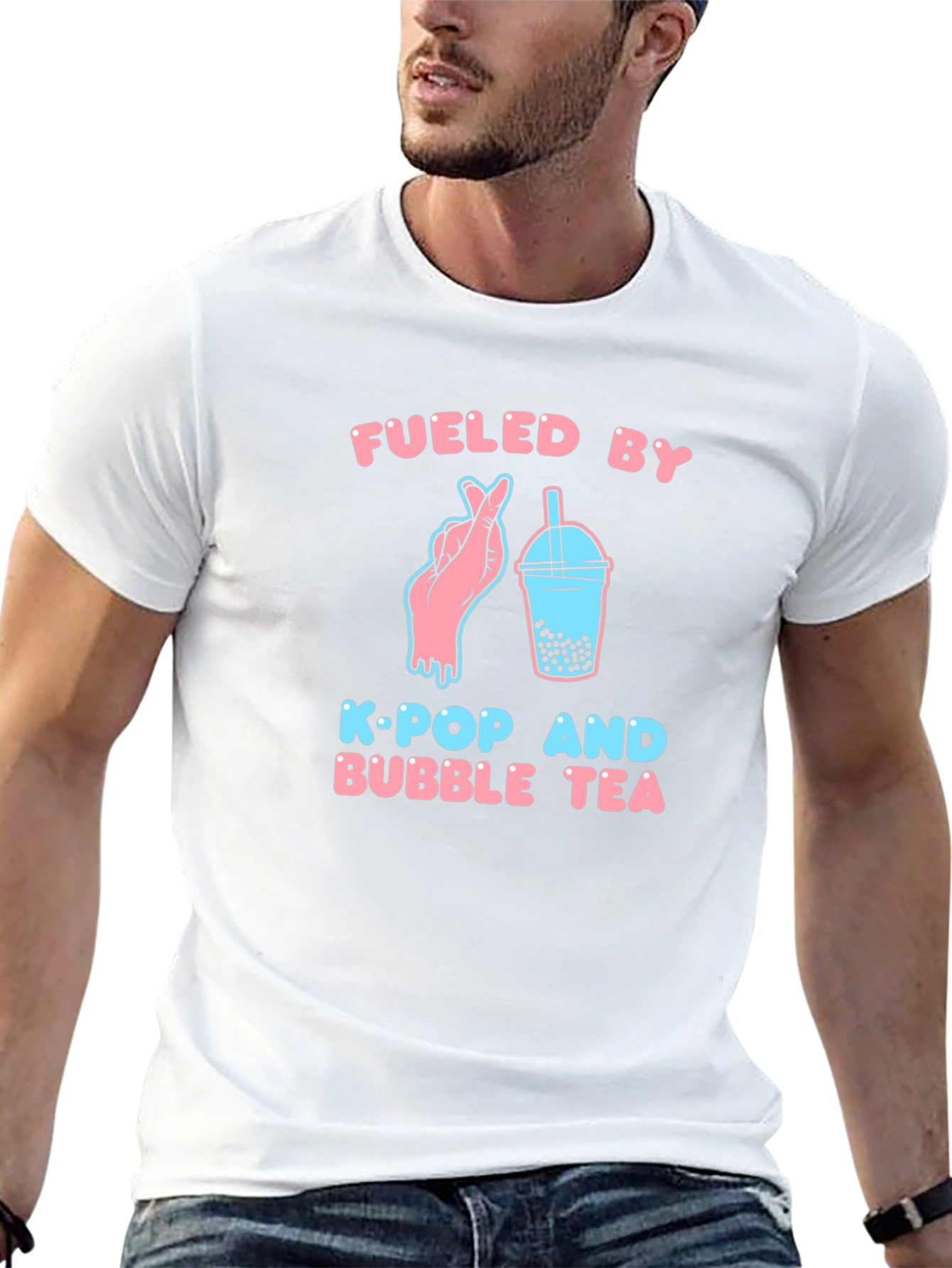 Fueled By K-Pop & Bubble Tea Black T-Shirt