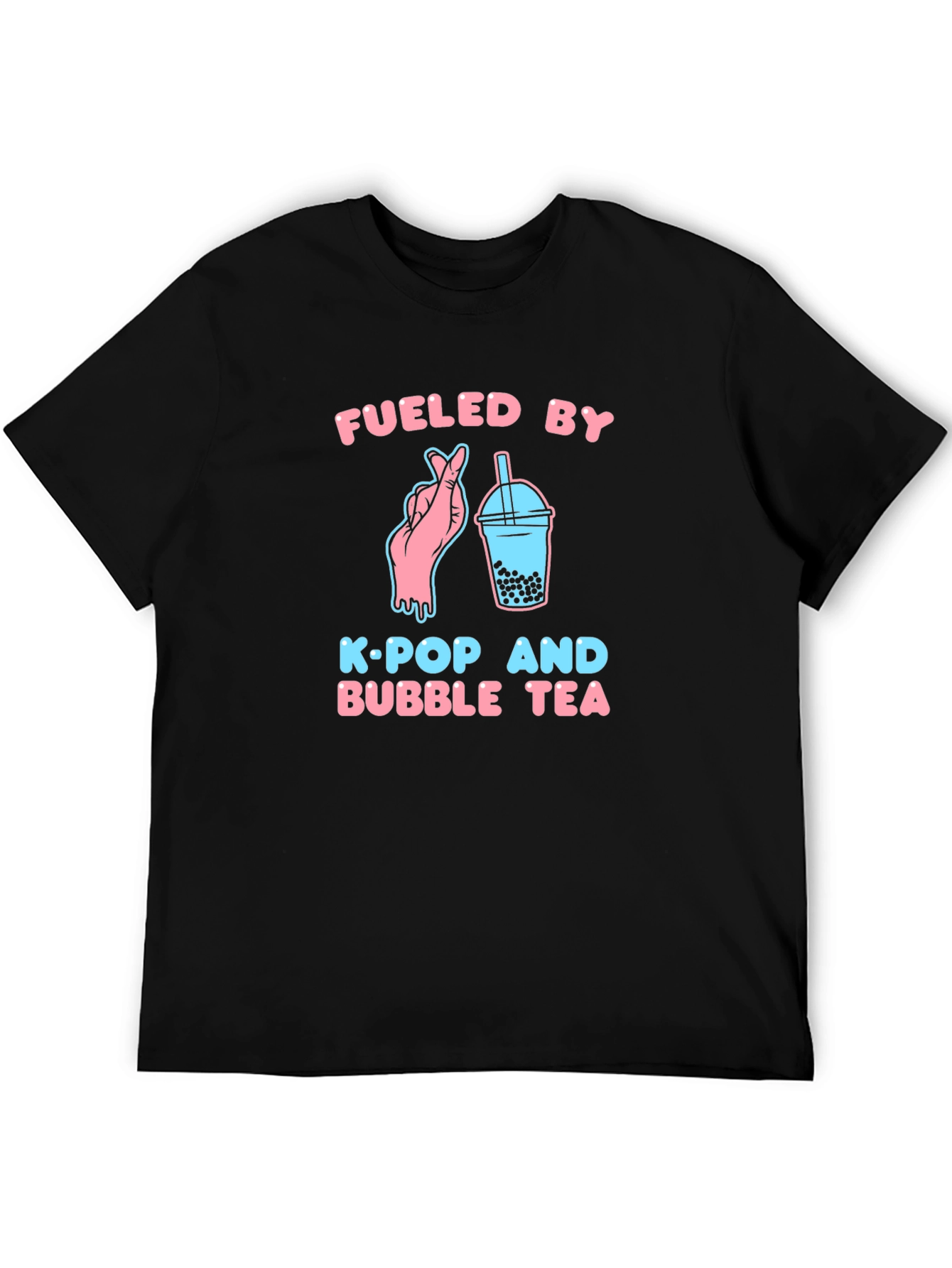 Fueled By K-Pop & Bubble Tea Black T-Shirt