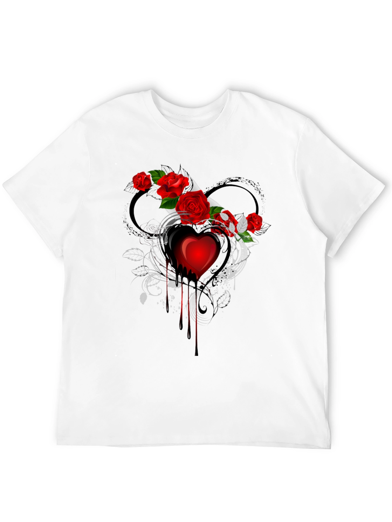 Bleeding Heart Rose Graphic T-Shirt