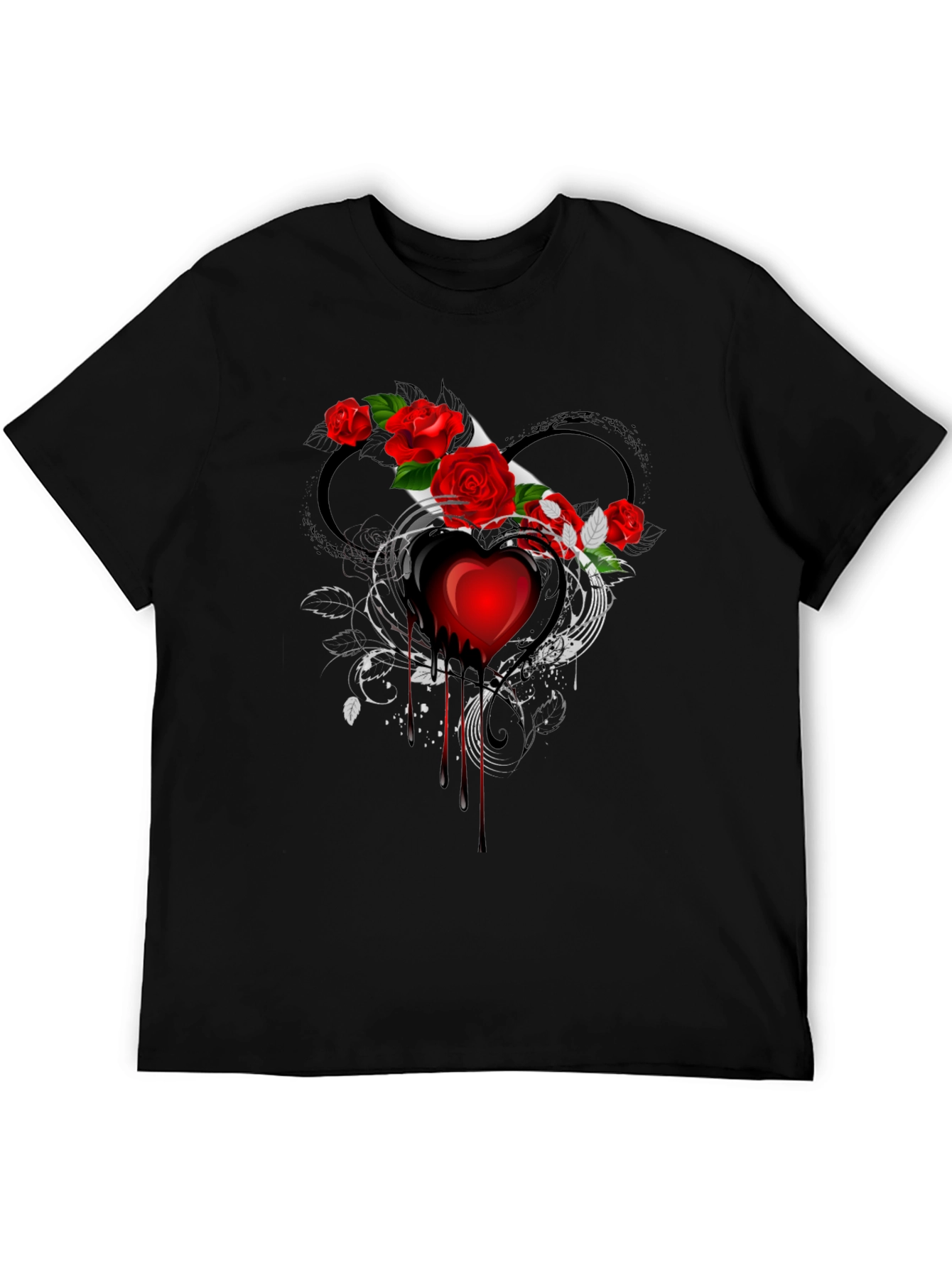 Bleeding Heart Rose Graphic T-Shirt