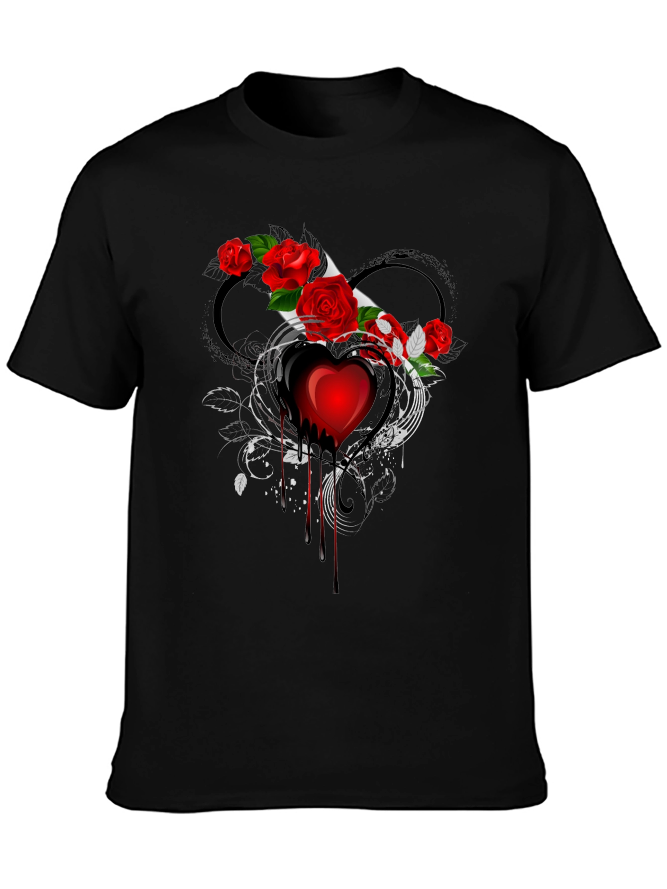 Bleeding Heart Rose Graphic T-Shirt