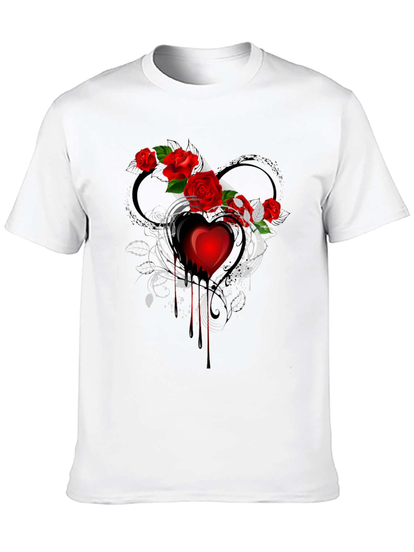 Bleeding Heart Rose Graphic T-Shirt