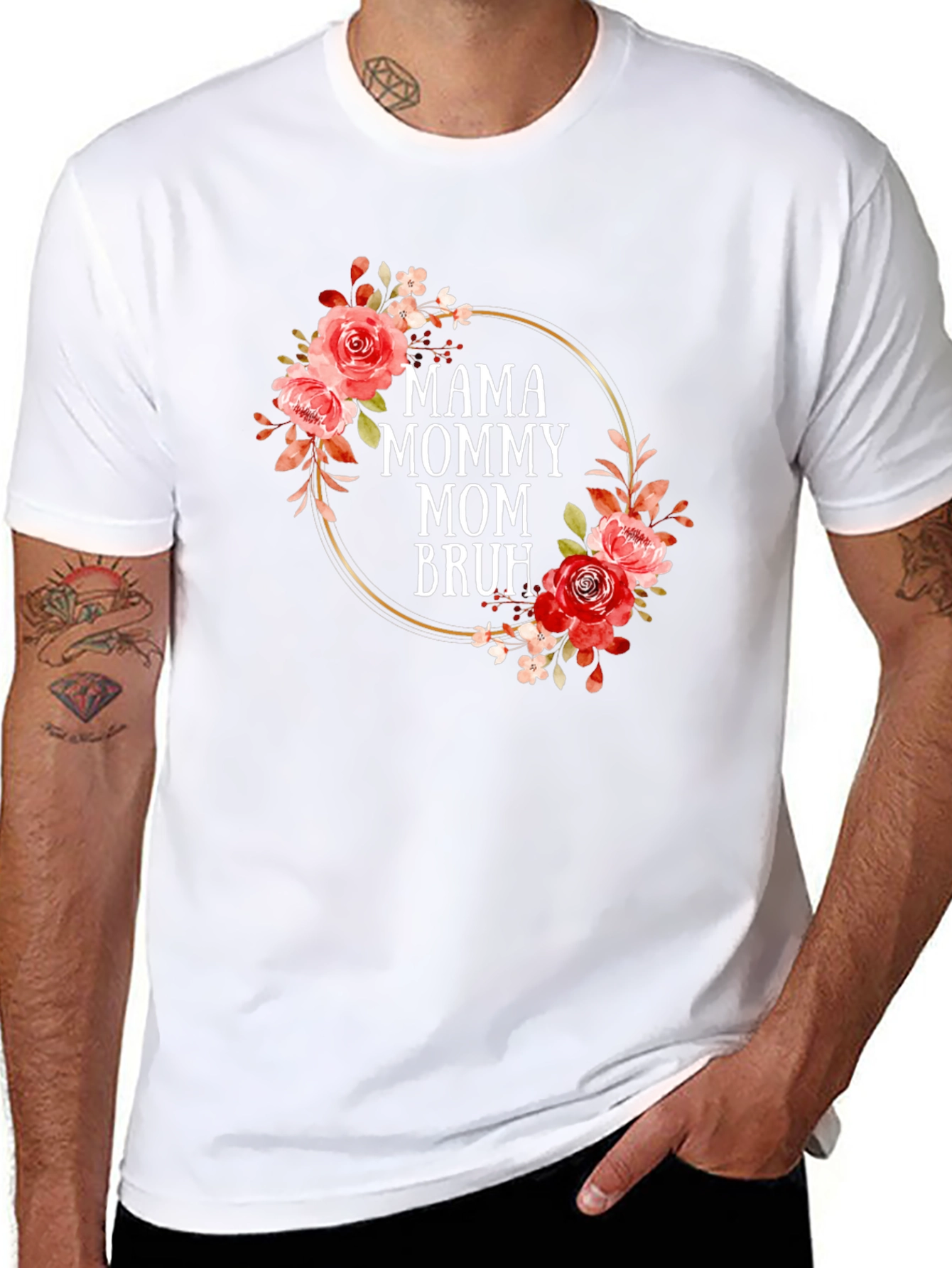 Mama Mommy Mom Bruh Floral T-Shirt