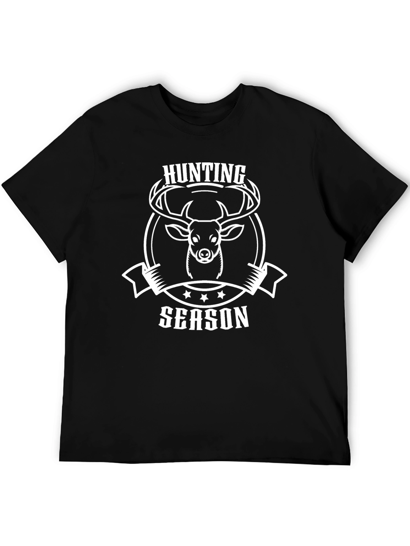 Hunting Season Black T-Shirt Deer Graphic