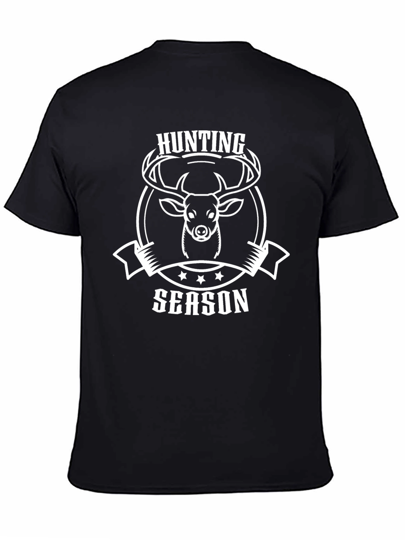 Hunting Season Black T-Shirt Deer Graphic