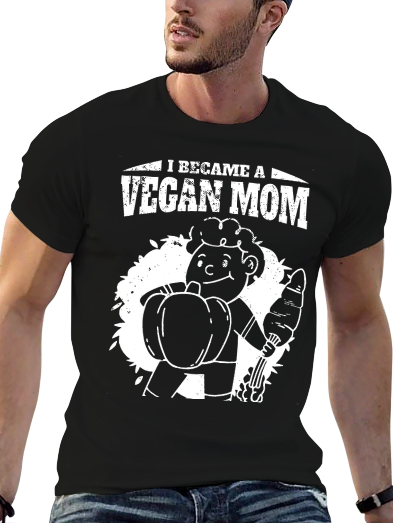 Vegan Mom T-Shirt - Unisex Black Graphic Tee