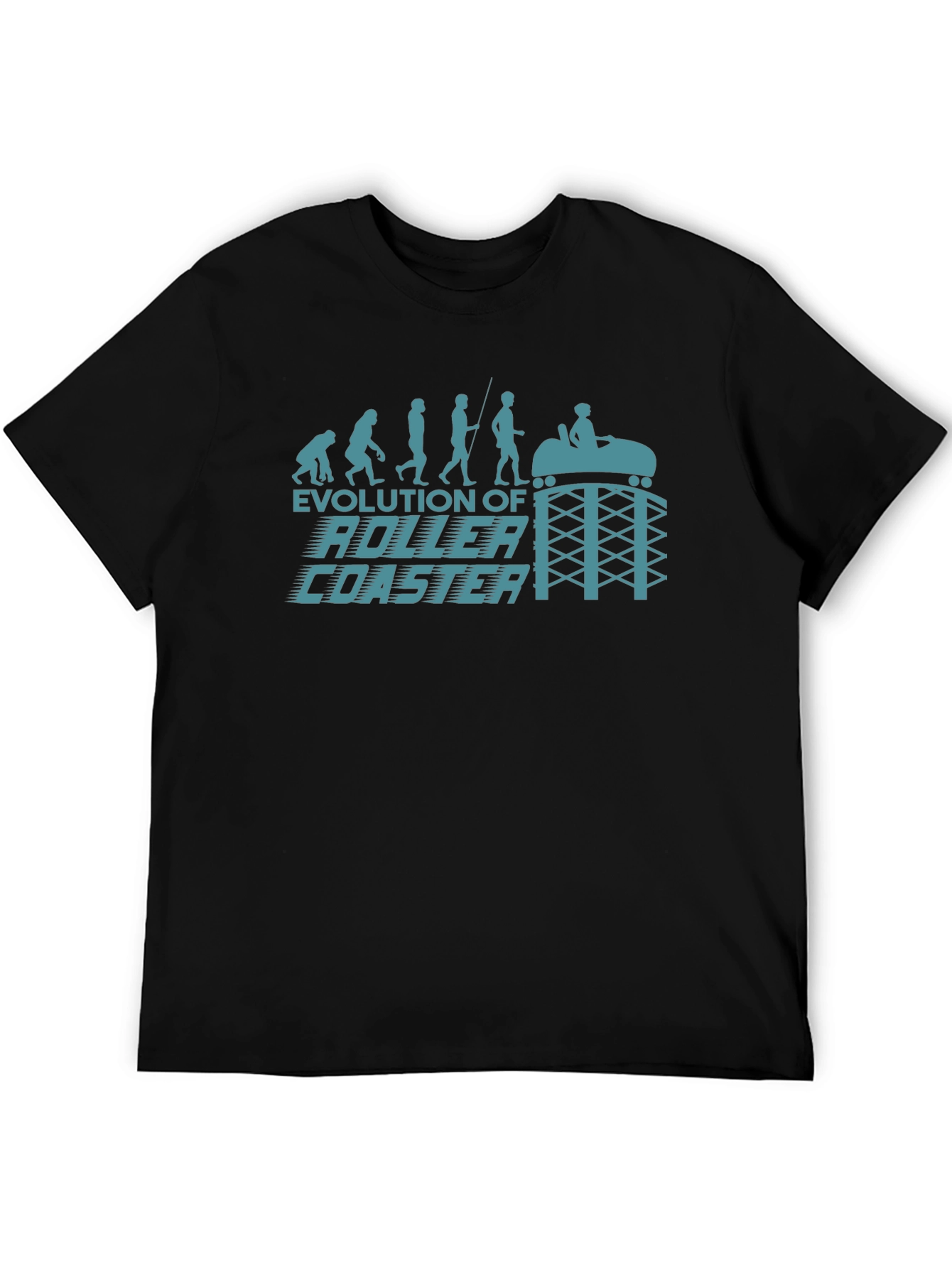 Evolution of Roller Coaster Graphic Tee - Black