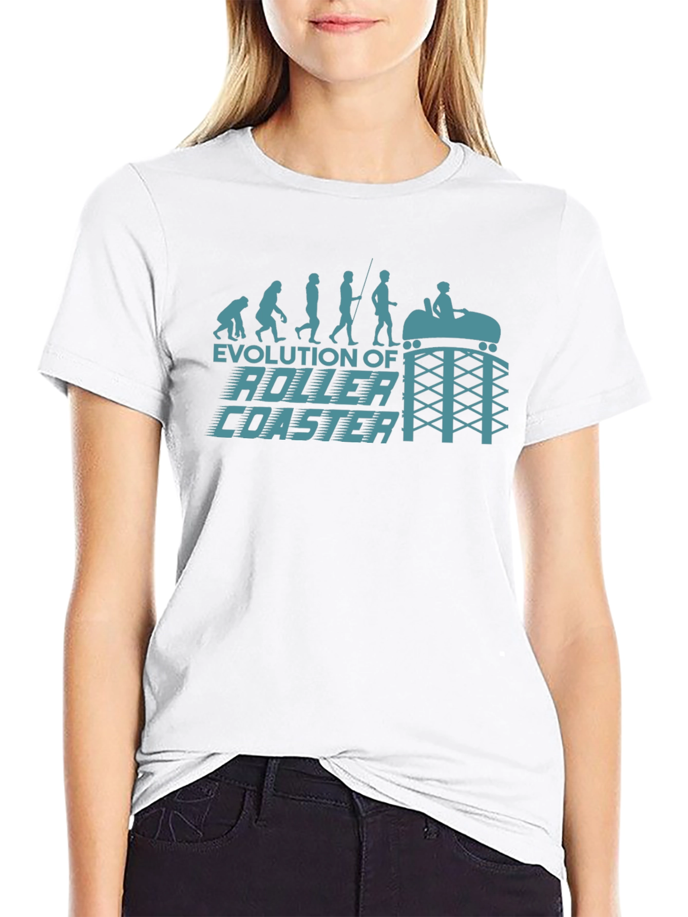 Evolution of Roller Coaster Graphic Tee - Black