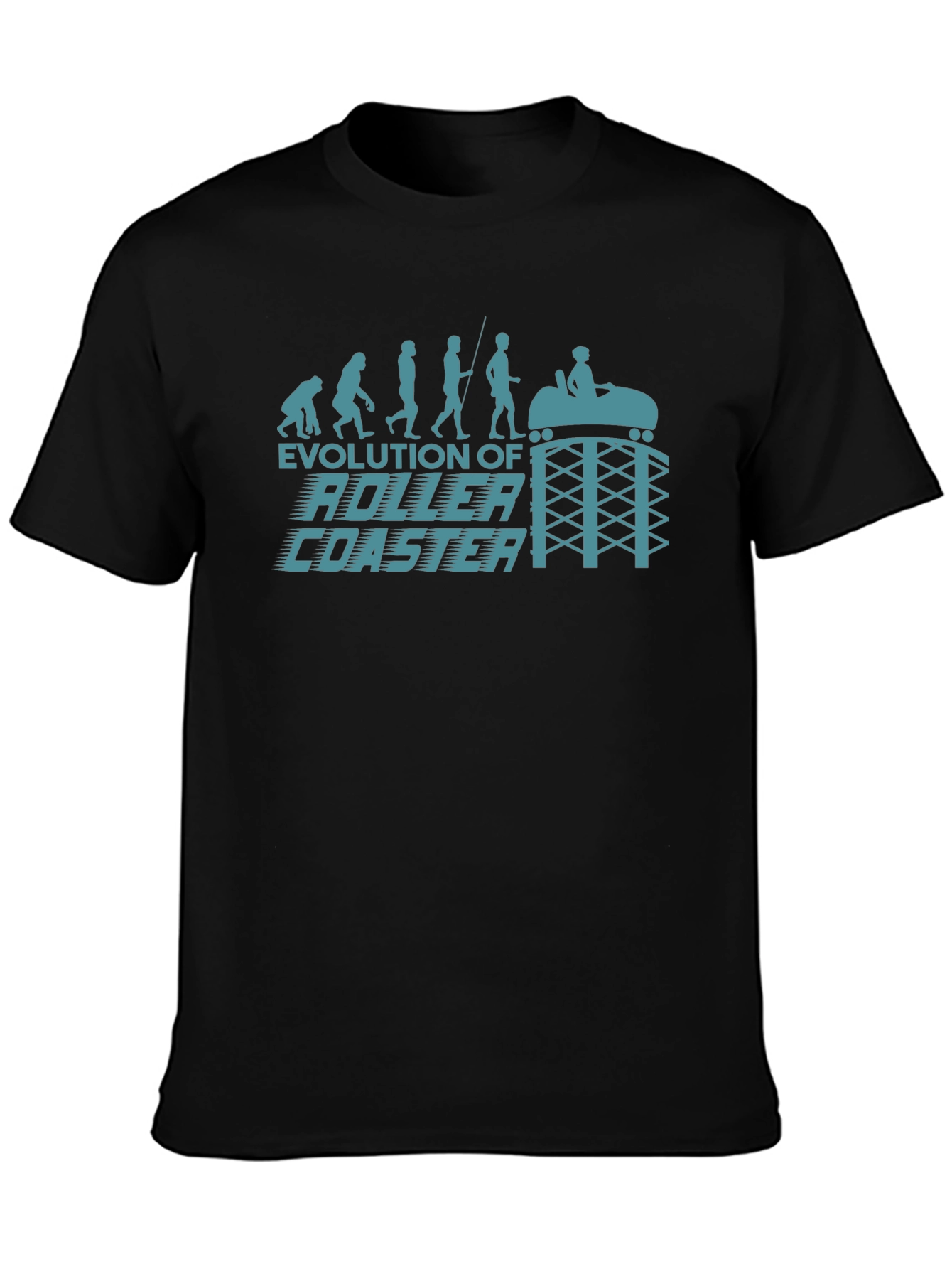 Evolution of Roller Coaster Graphic Tee - Black
