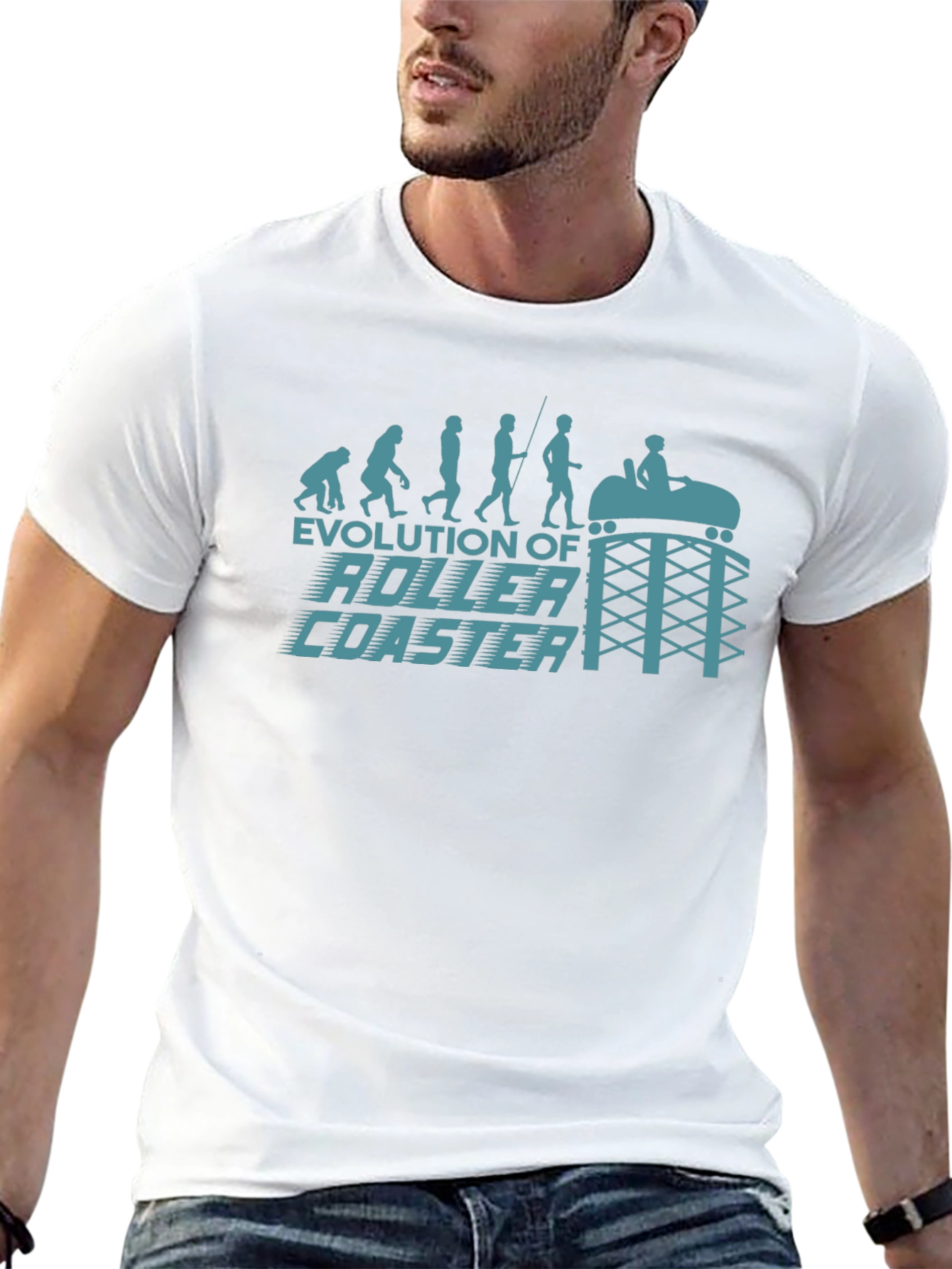 Evolution of Roller Coaster Graphic Tee - Black