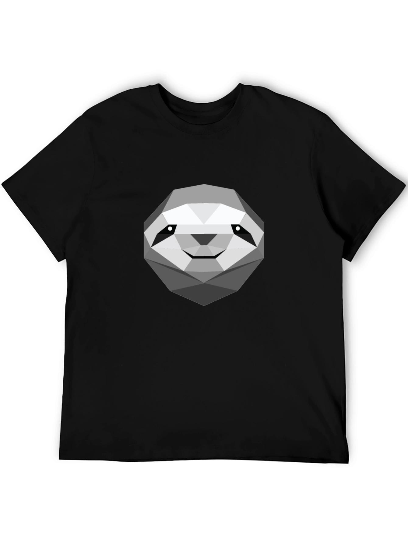 Geometric Sloth Graphic Tee - Modern Casual Comfort