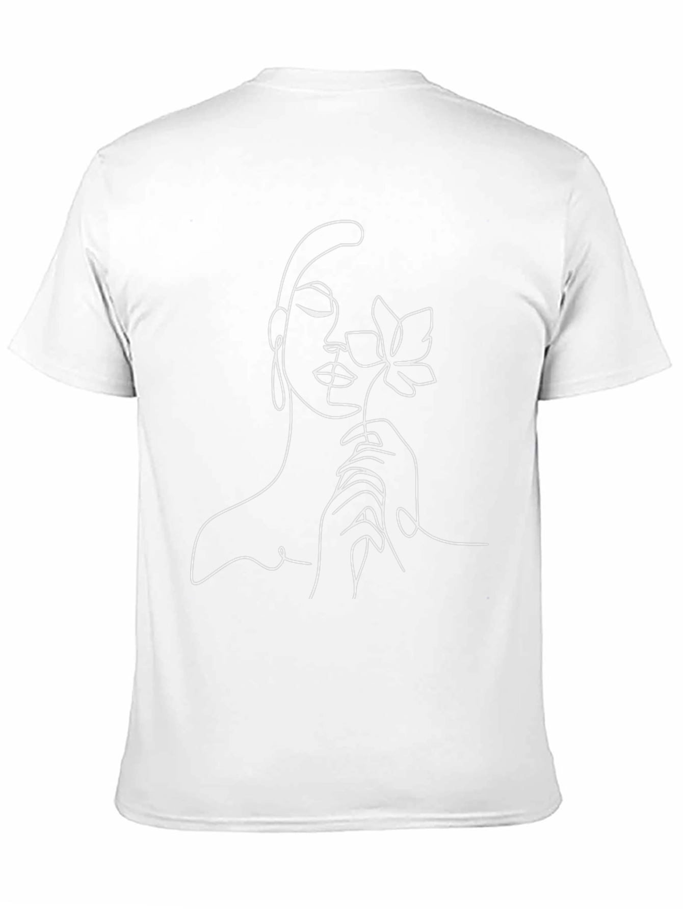 Minimalist Woman & Flower Line Art T-Shirt
