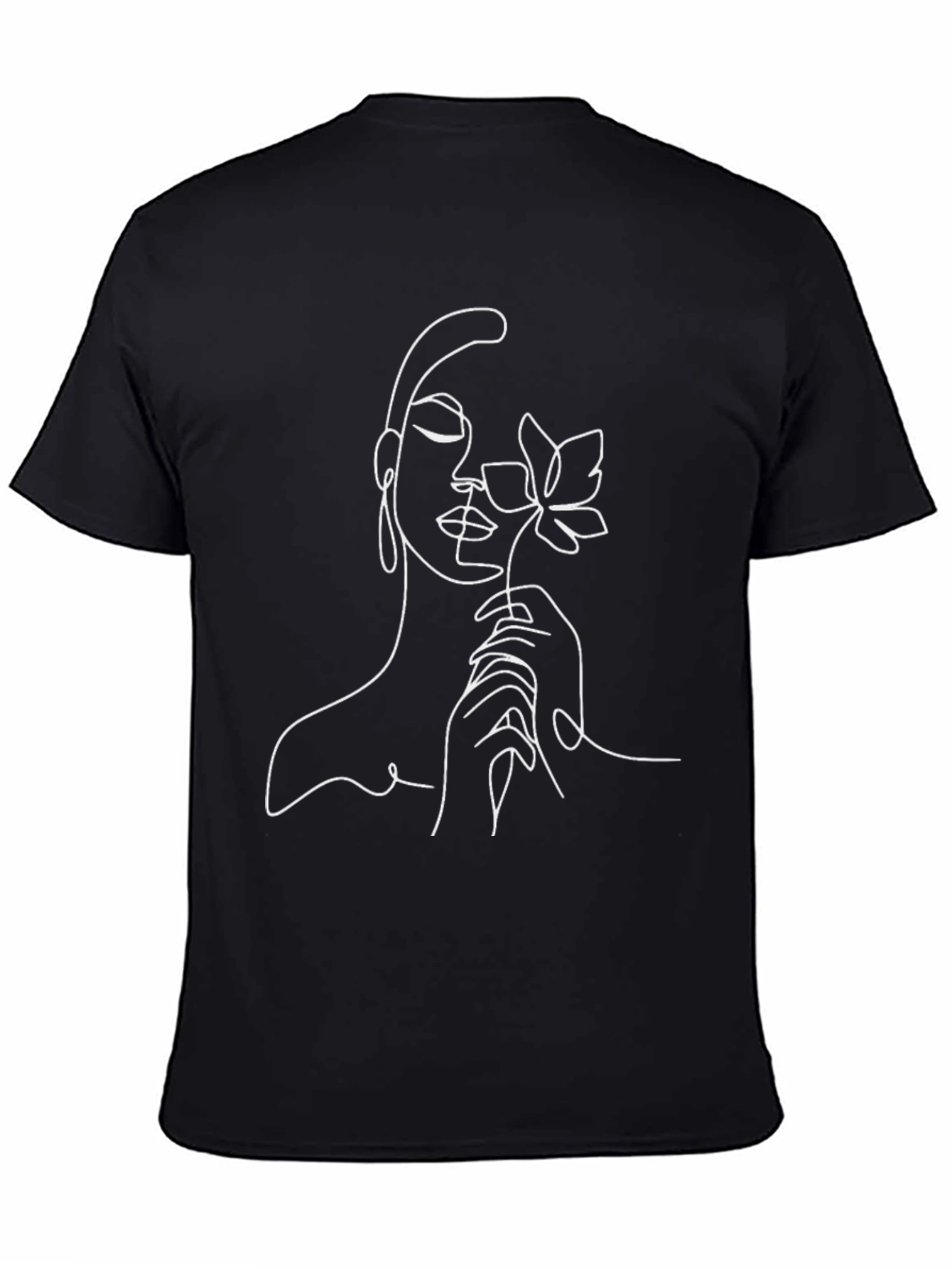 Minimalist Woman & Flower Line Art T-Shirt