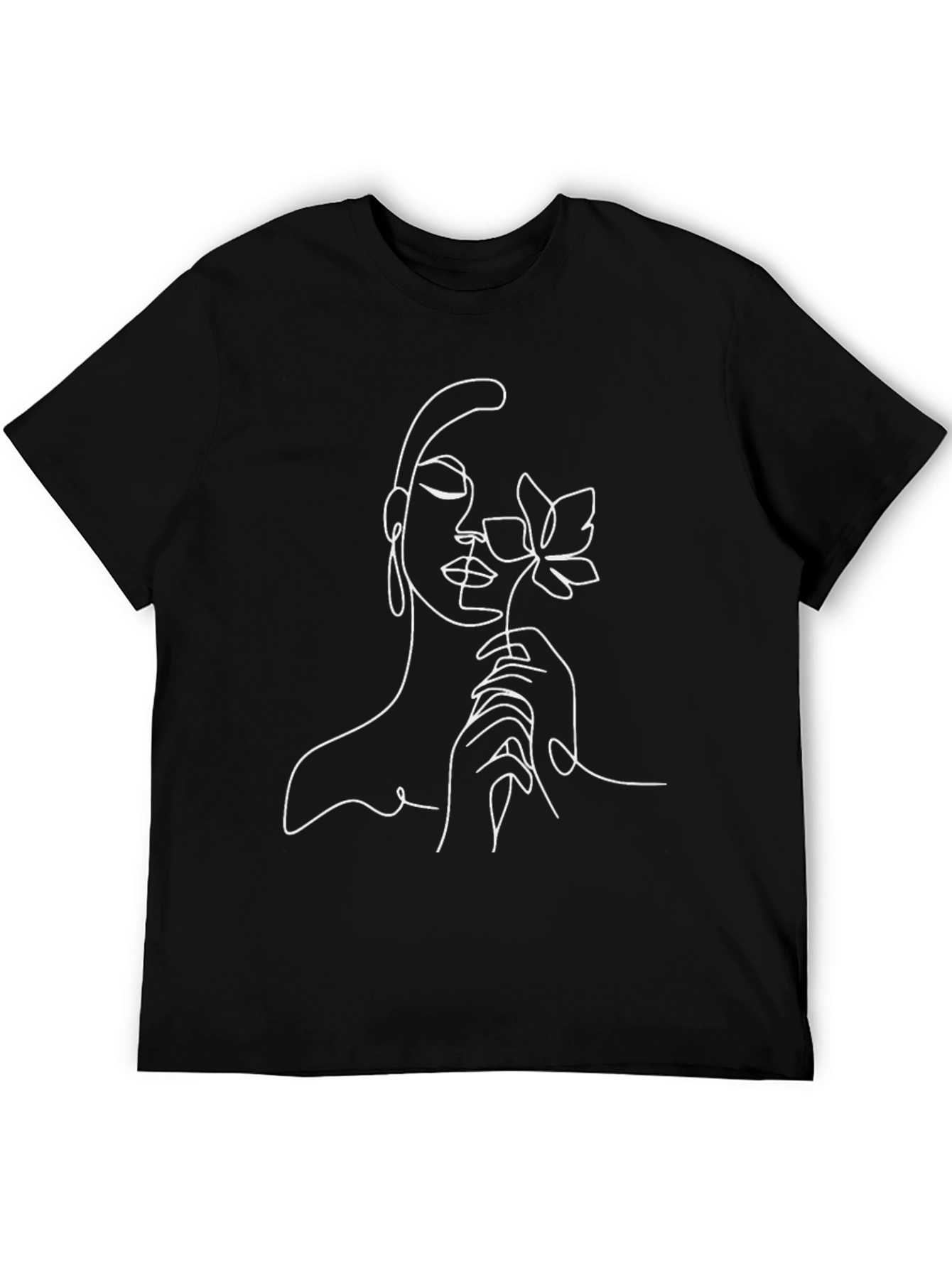 Minimalist Woman & Flower Line Art T-Shirt