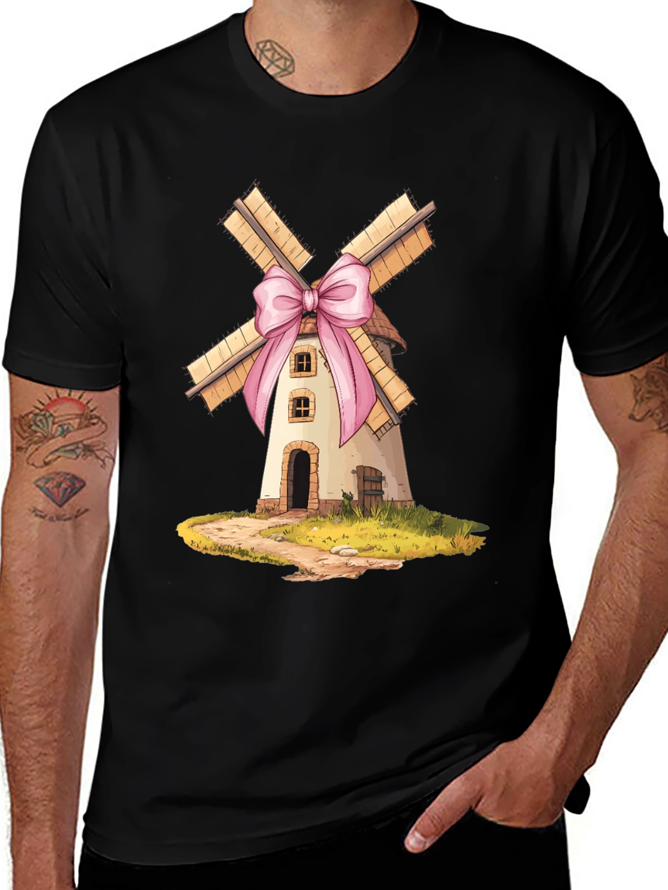 Whimsical Windmill Graphic Tee