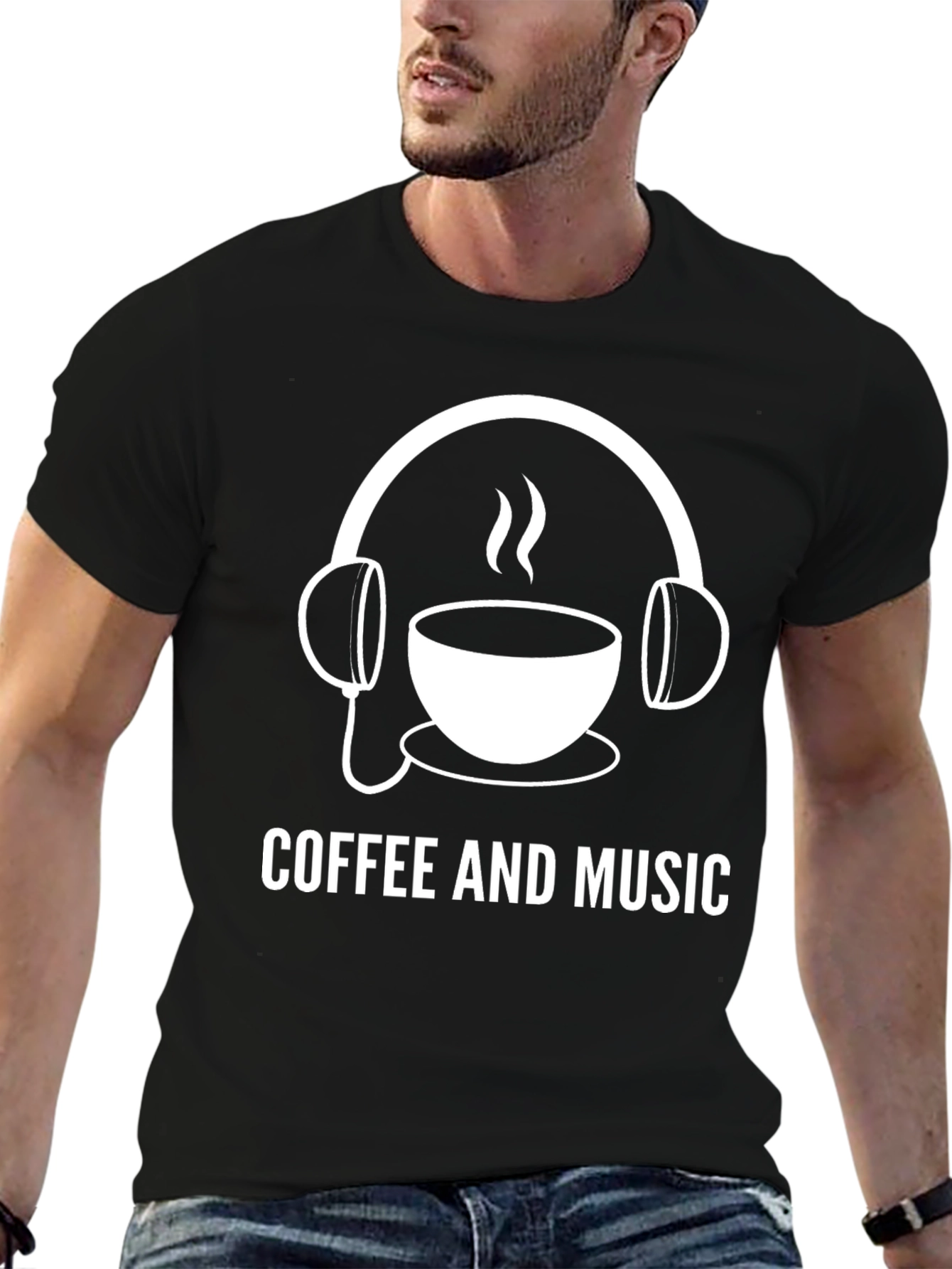 Coffee & Music Graphic Tee - Casual Style